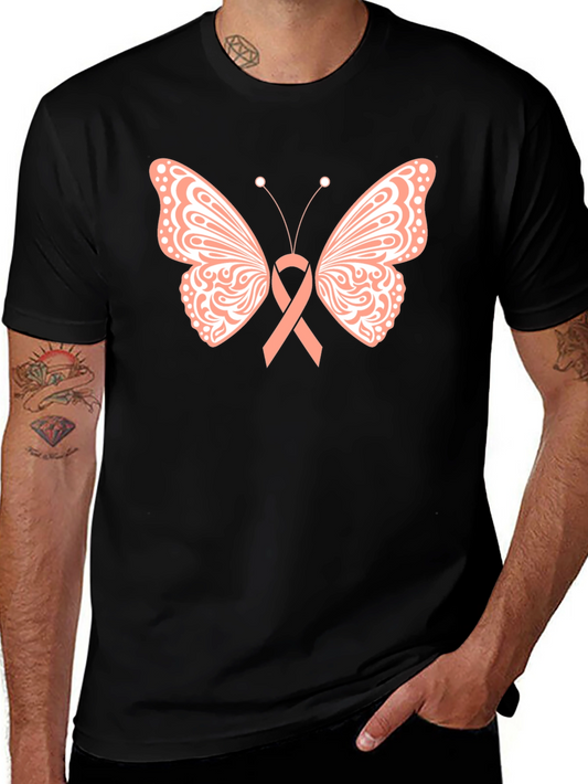 Butterfly Ribbon Black T-Shirt