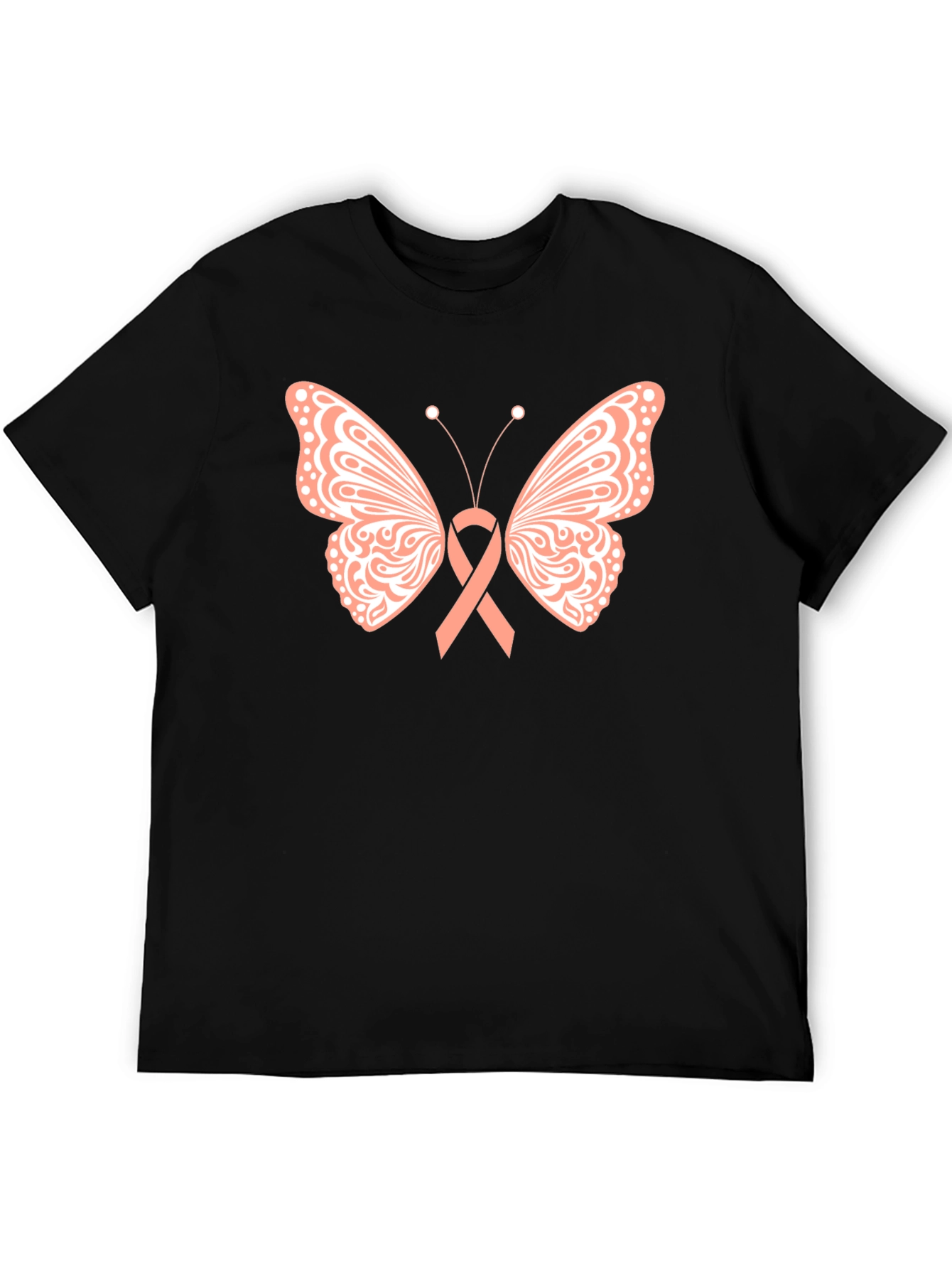 Butterfly Ribbon Black T-Shirt