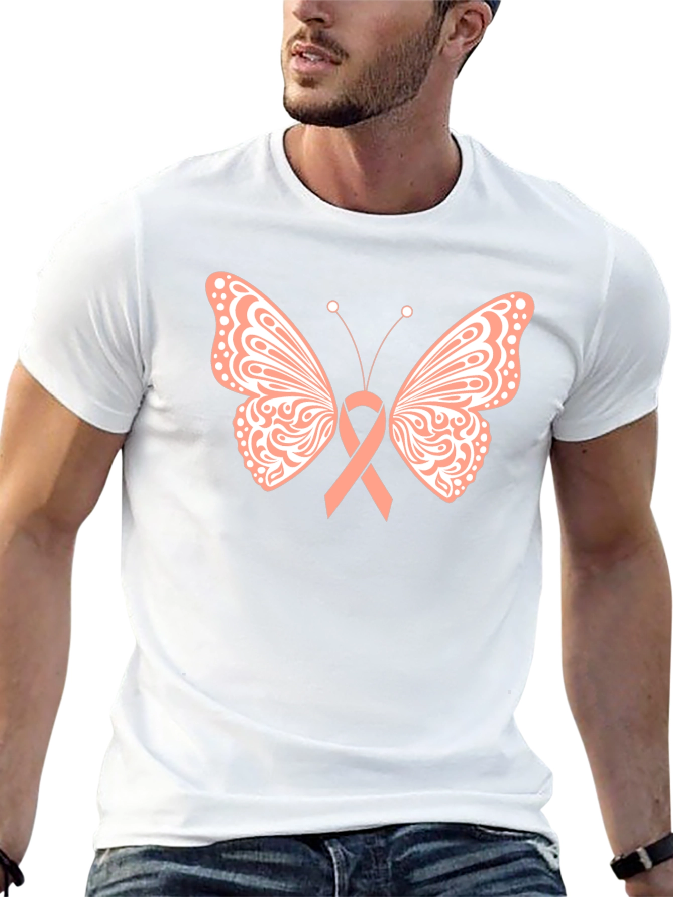 Butterfly Ribbon Black T-Shirt