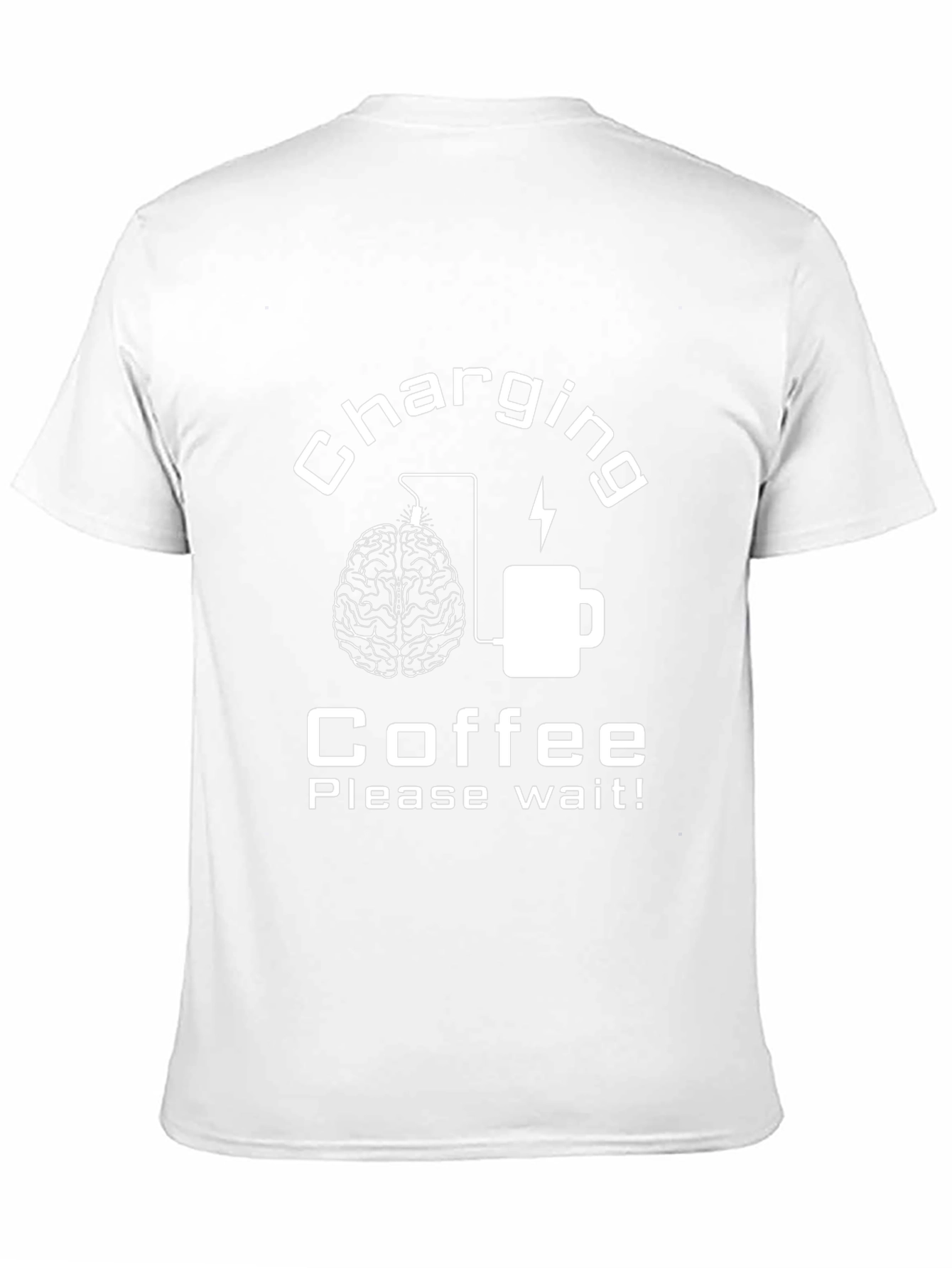 Charging Coffee Please Wait Black Graphic Tee