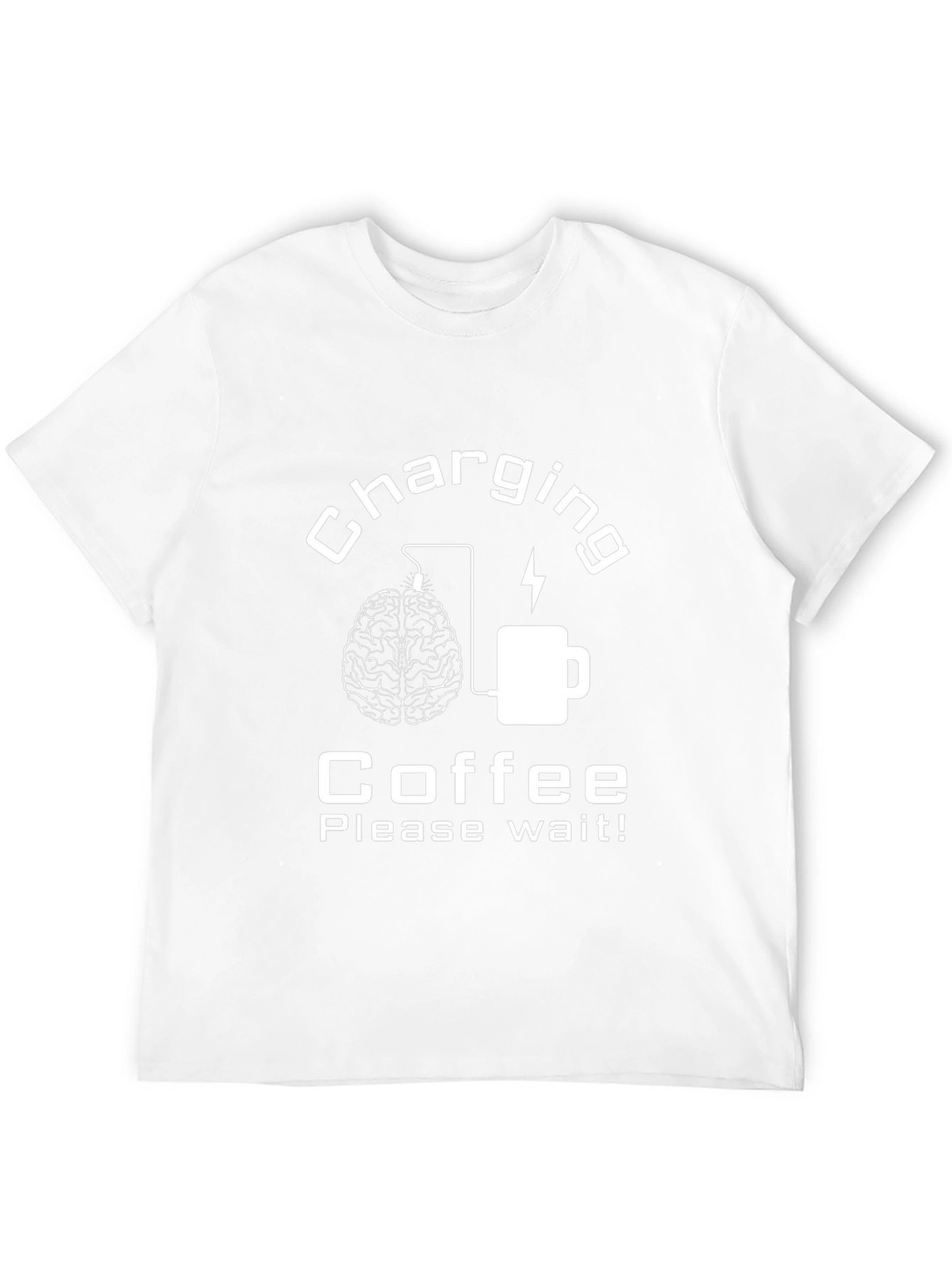 Charging Coffee Please Wait Black Graphic Tee
