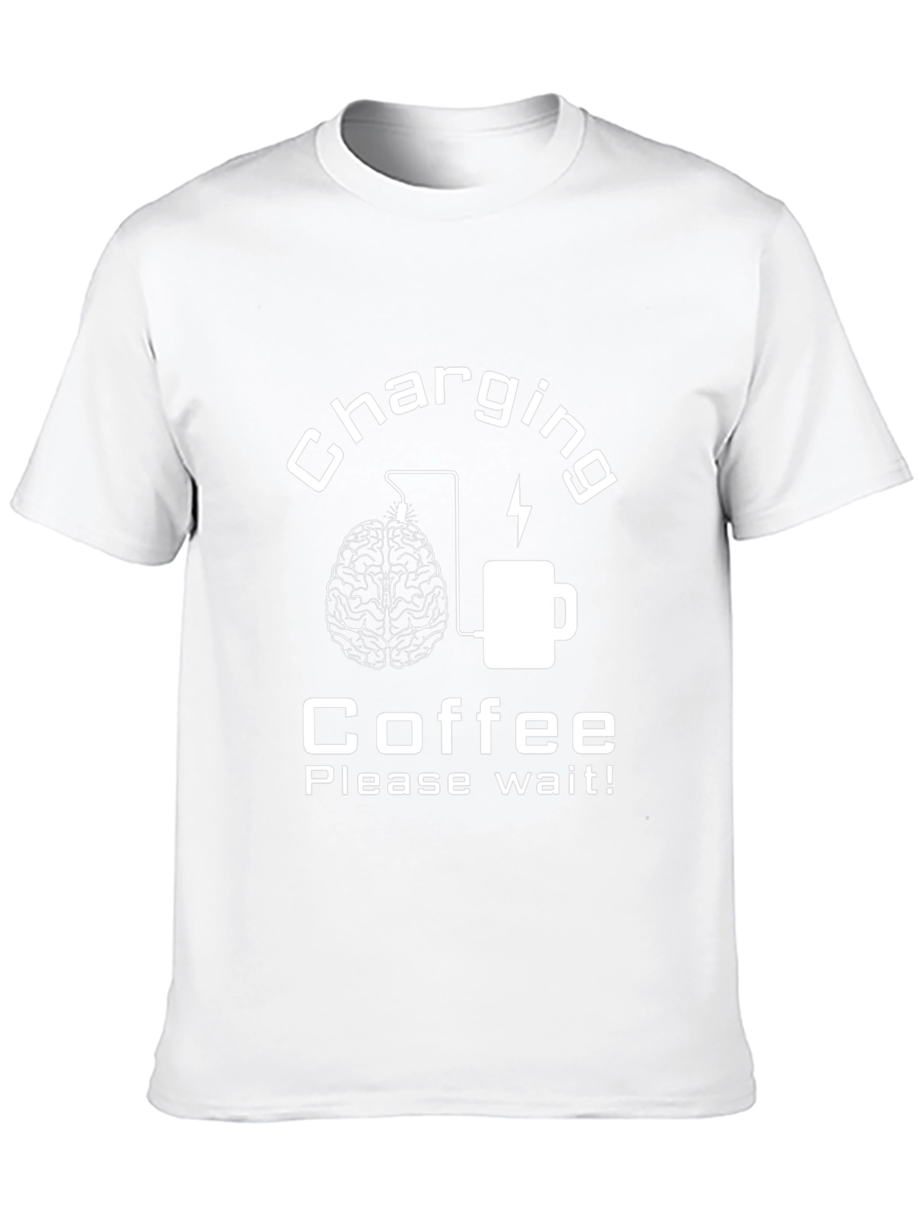Charging Coffee Please Wait Black Graphic Tee