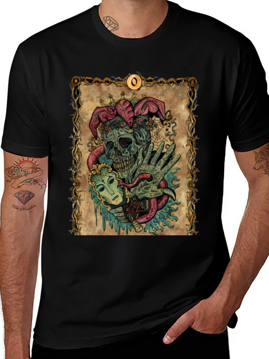 Jester Skull Graphic Tee - Mens Black T-Shirt
