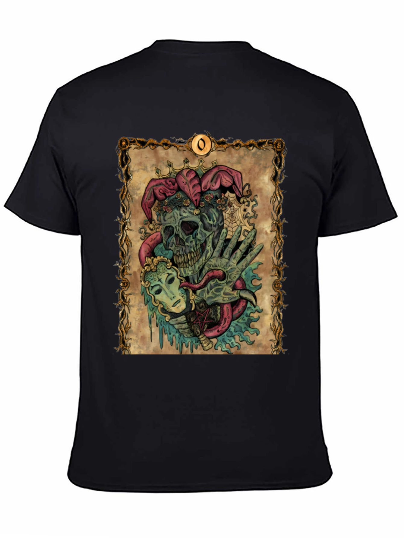 Jester Skull Graphic Tee - Mens Black T-Shirt