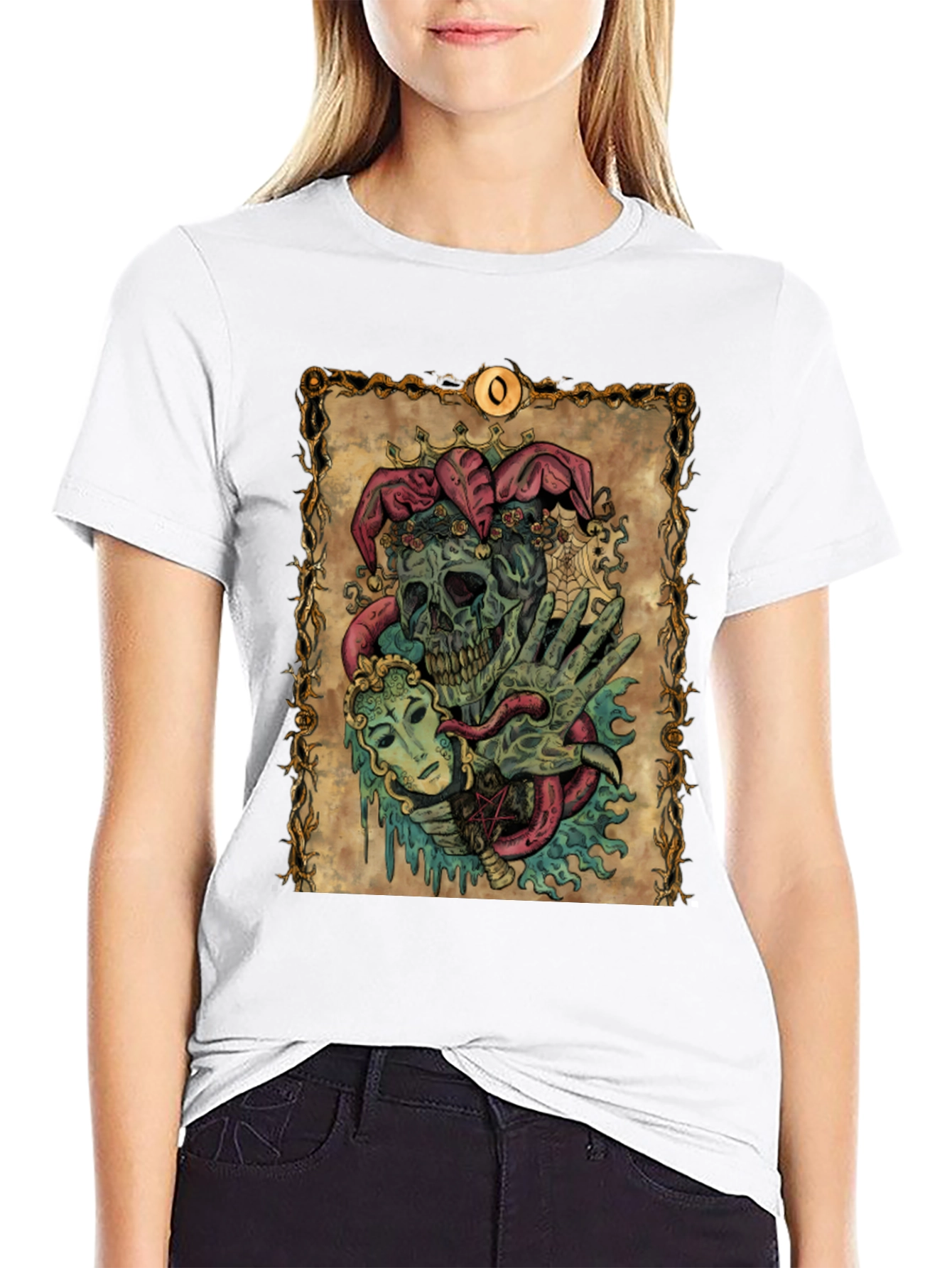 Jester Skull Graphic Tee - Mens Black T-Shirt