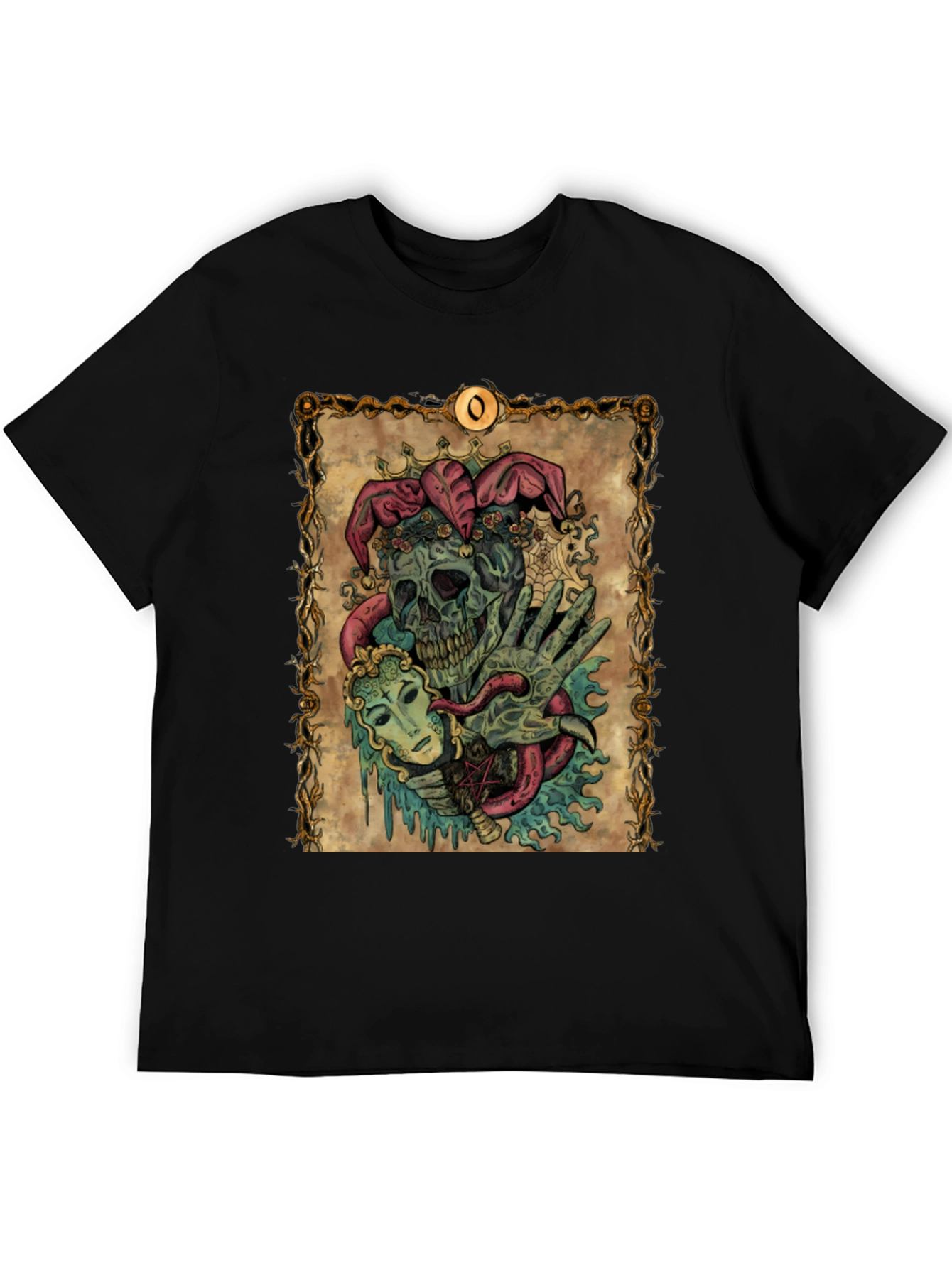 Jester Skull Graphic Tee - Mens Black T-Shirt