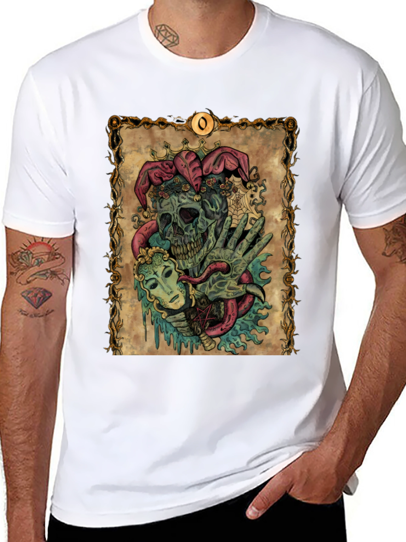 Jester Skull Graphic Tee - Mens Black T-Shirt