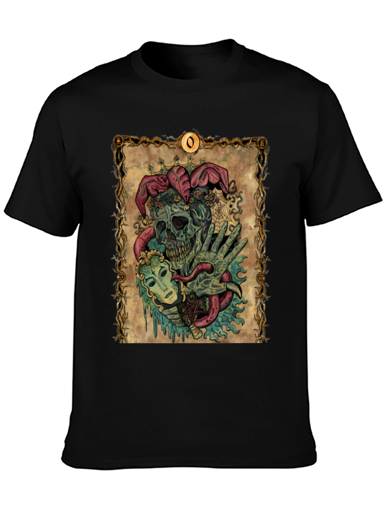 Jester Skull Graphic Tee - Mens Black T-Shirt