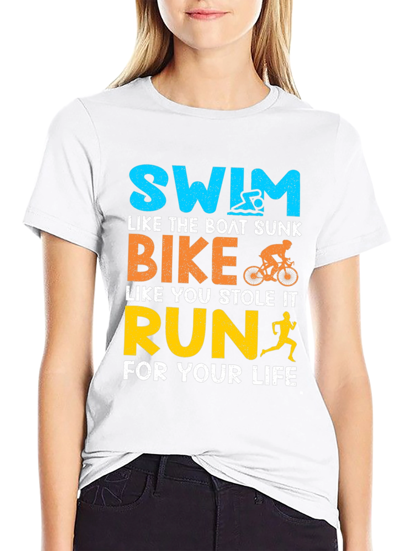 Swim Bike Run T-Shirt: Triathlon Motivational Tee