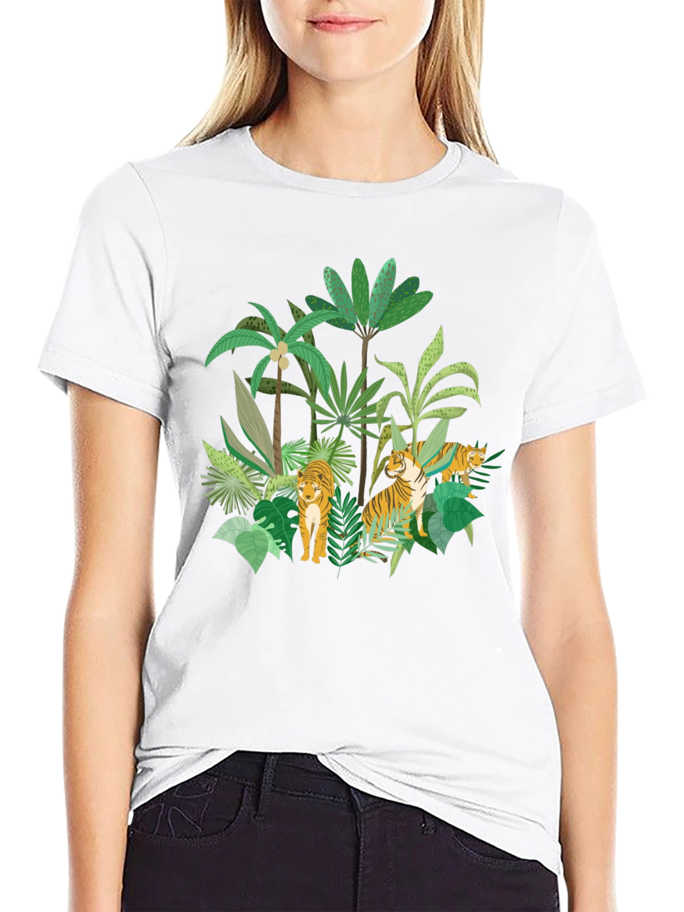 Jungle Tiger Graphic Tee - Black
