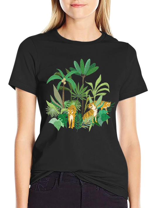 Jungle Tiger Graphic Tee - Black