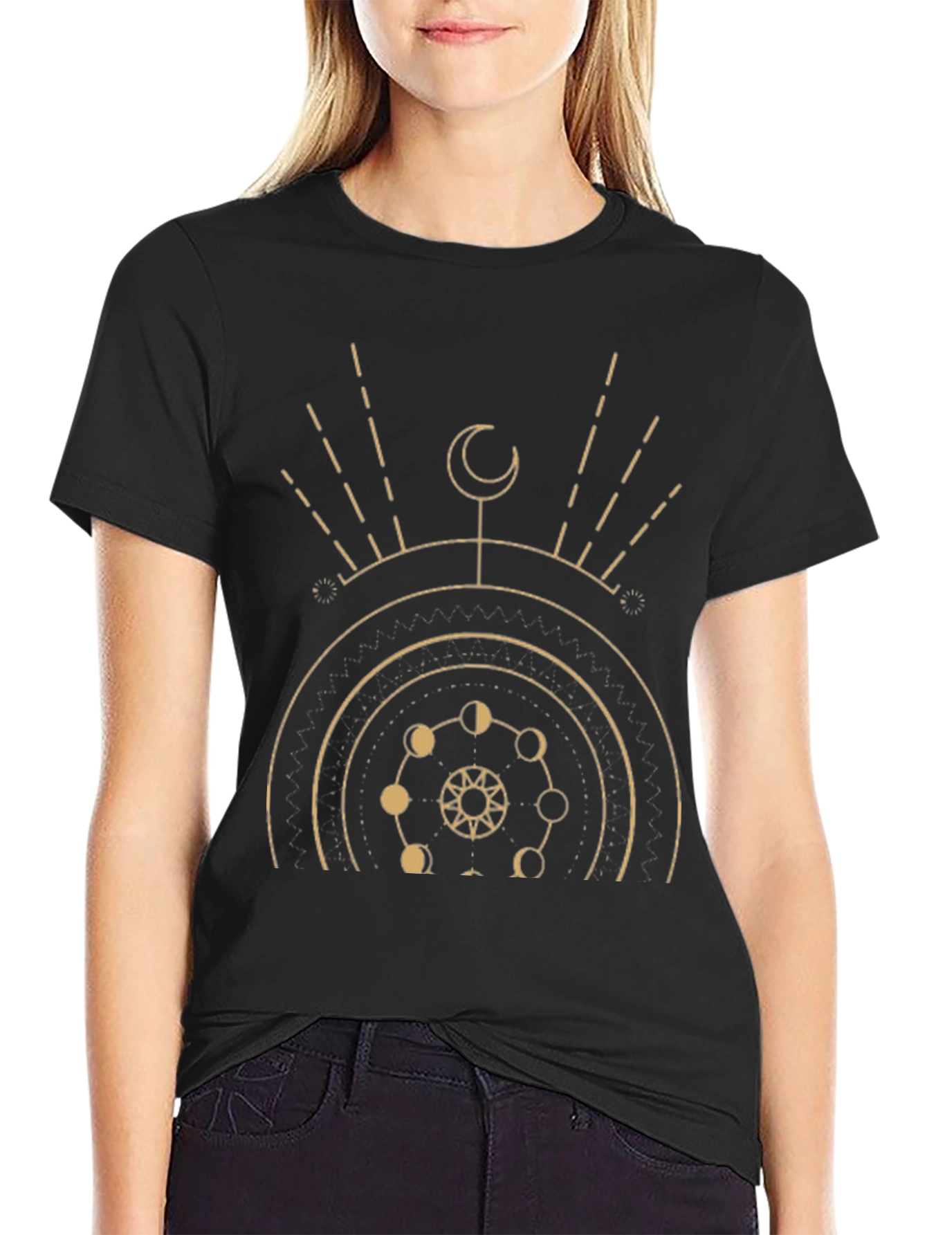 Celestial Moon Phase Graphic T-Shirt