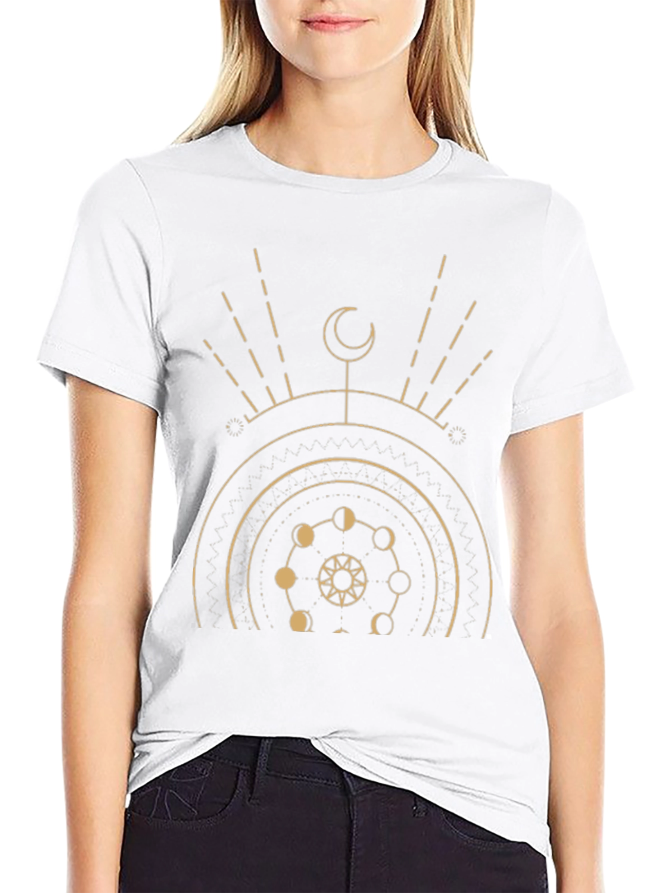 Celestial Moon Phase Graphic T-Shirt