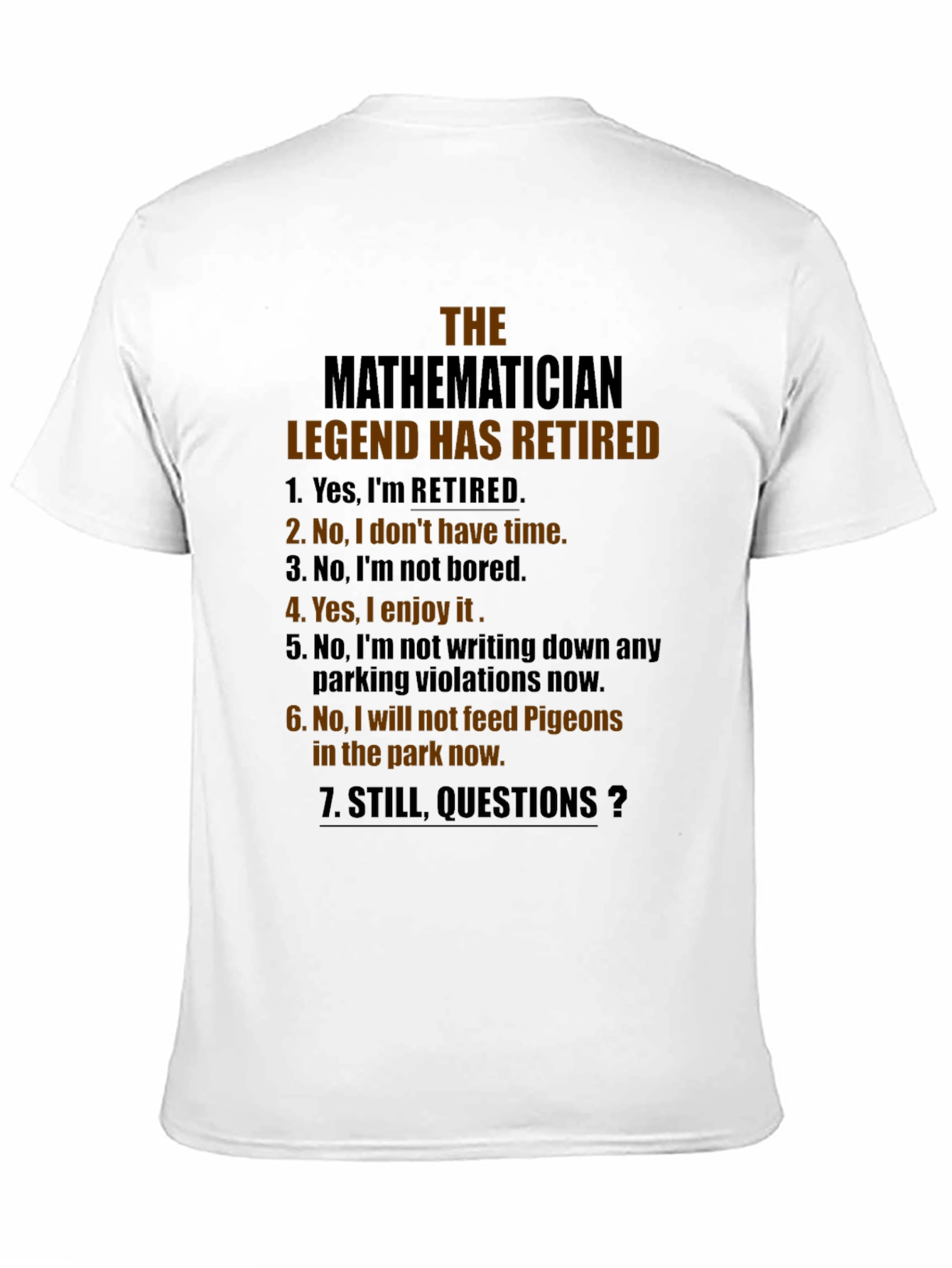 Mathematician Legend Retired Black T-Shirt