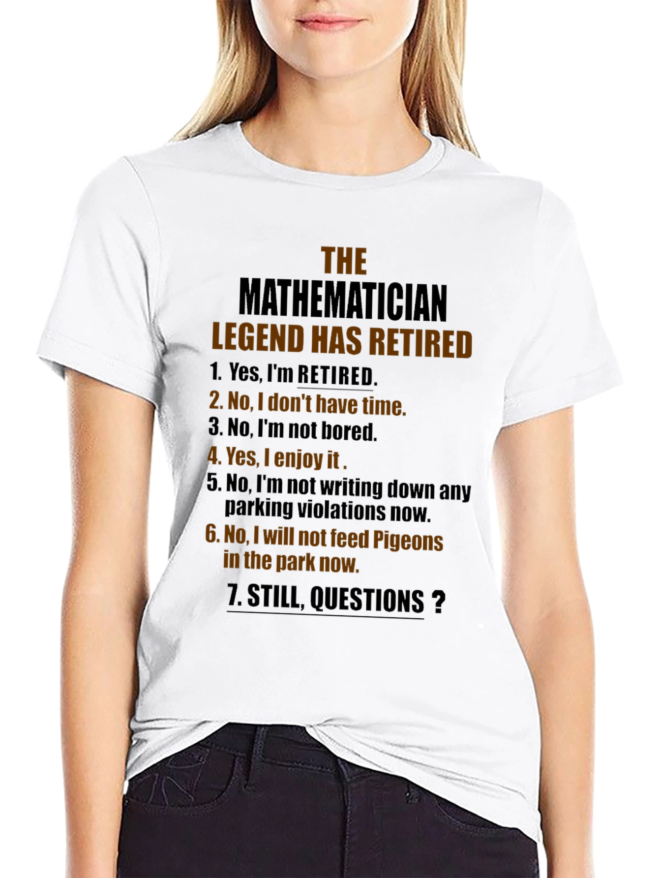 Mathematician Legend Retired Black T-Shirt