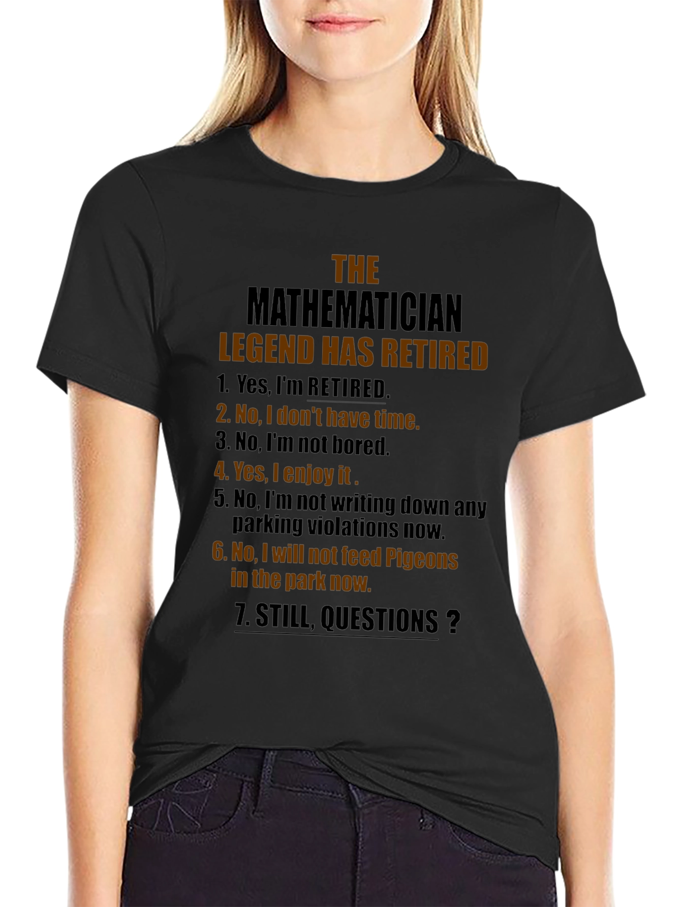 Mathematician Legend Retired Black T-Shirt