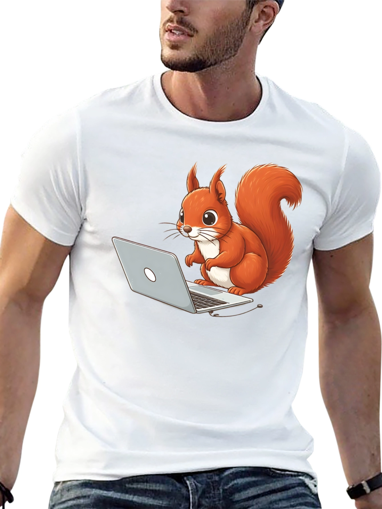 Squirrel Programmer Black T-Shirt