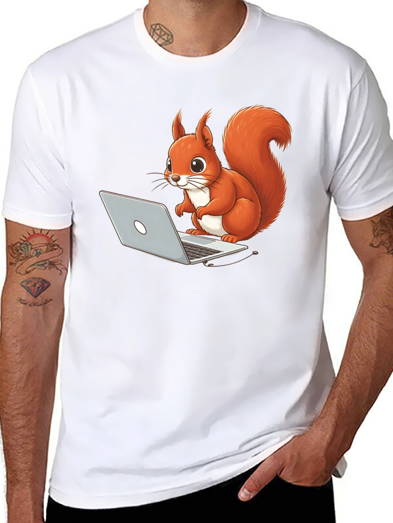 Squirrel Programmer Black T-Shirt