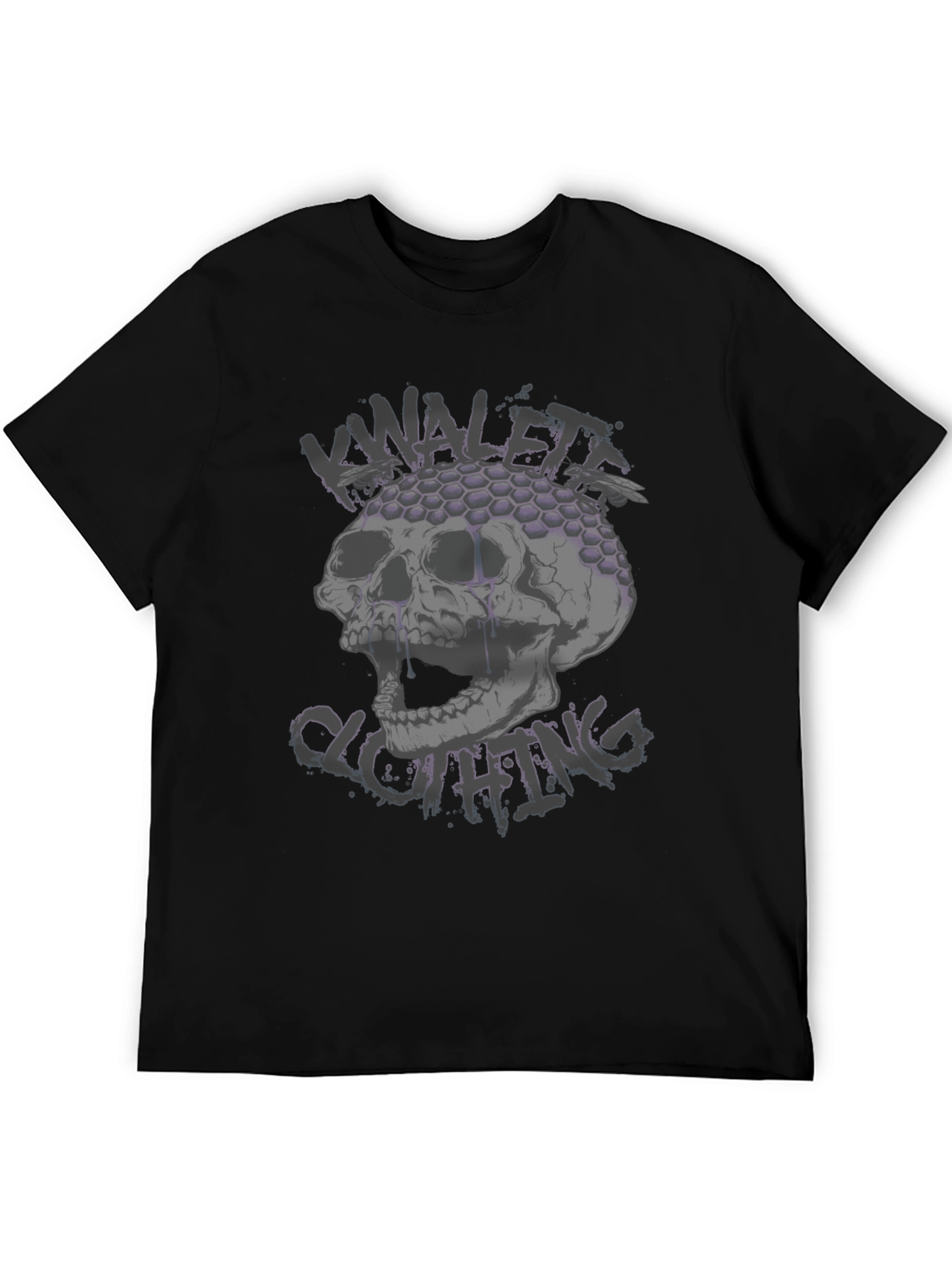 Skull & Honeycomb Graphic Black T-Shirt