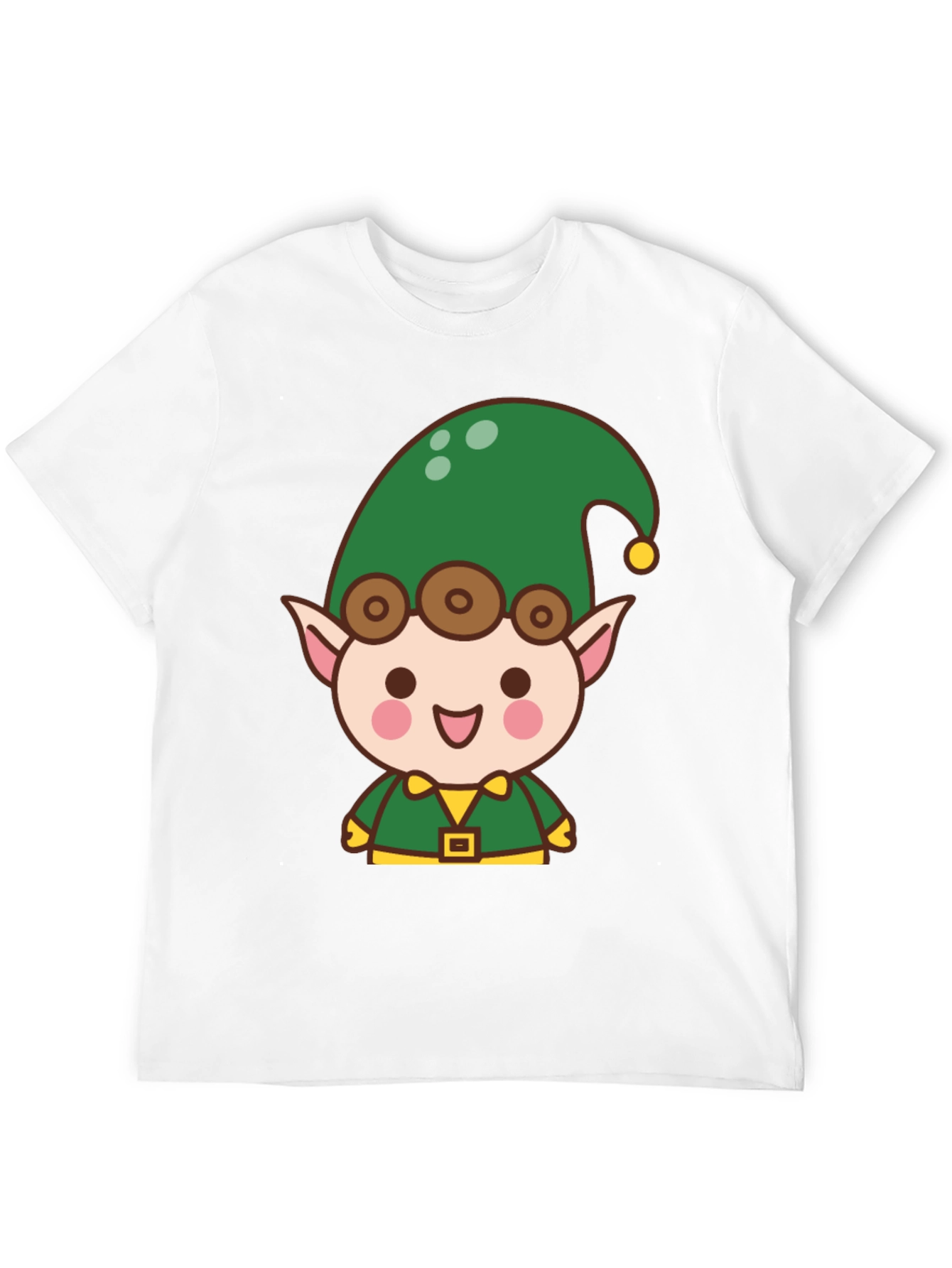 Cute Elf Cartoon T-Shirt - Holiday Fun