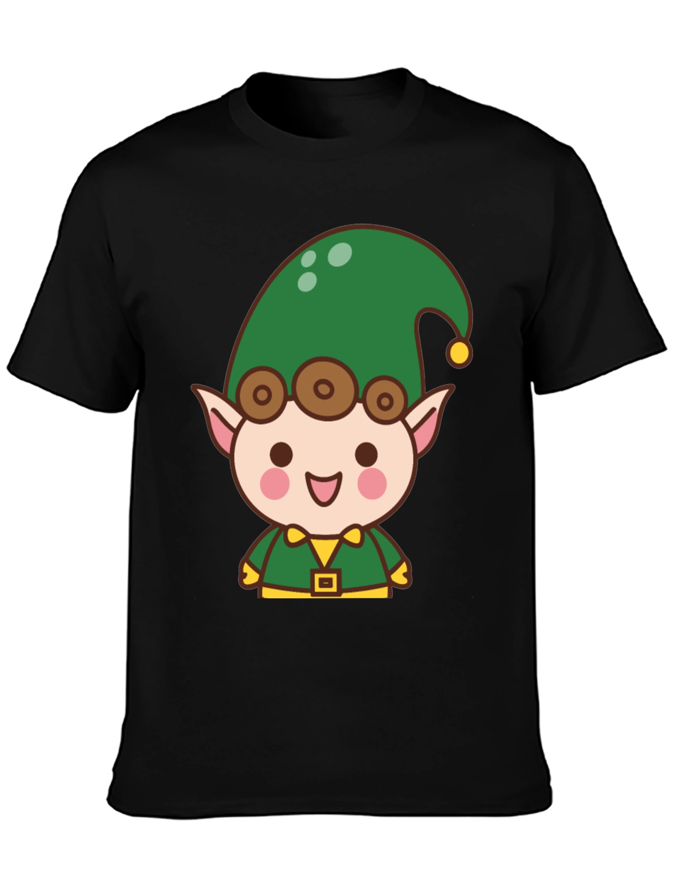 Cute Elf Cartoon T-Shirt - Holiday Fun
