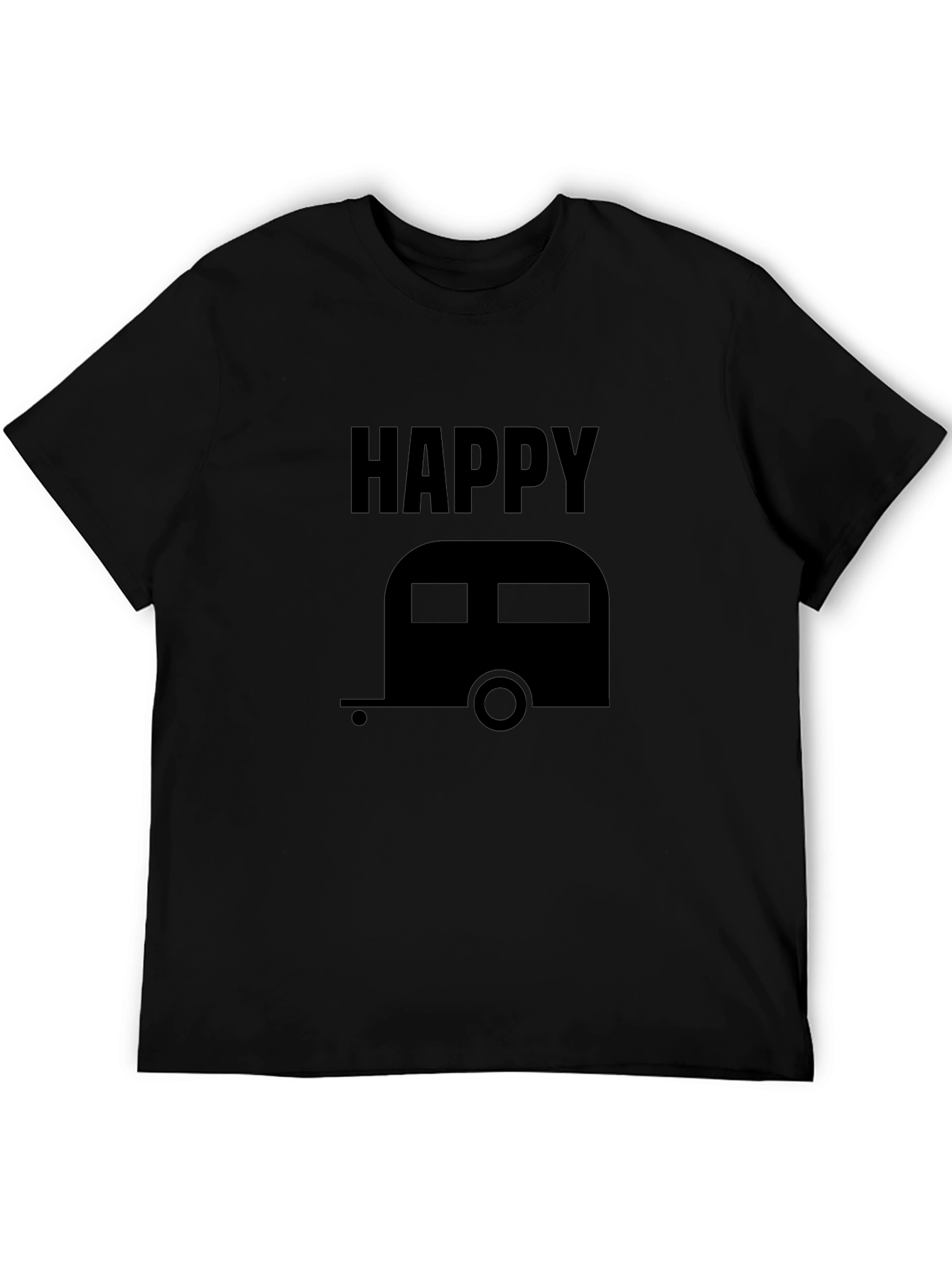Happy Camper Graphic Tee - Black Unisex Shirt