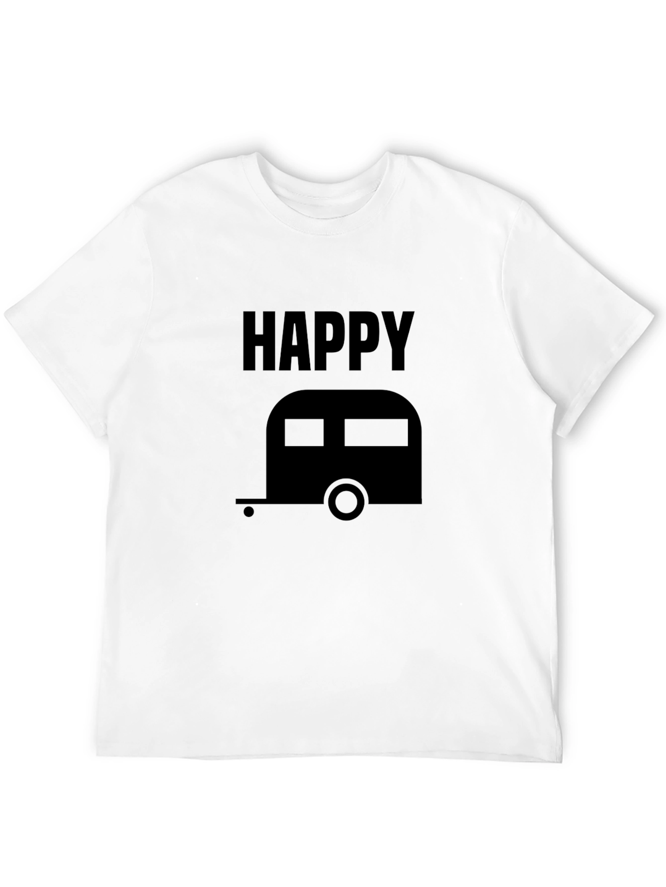 Happy Camper Graphic Tee - Black Unisex Shirt
