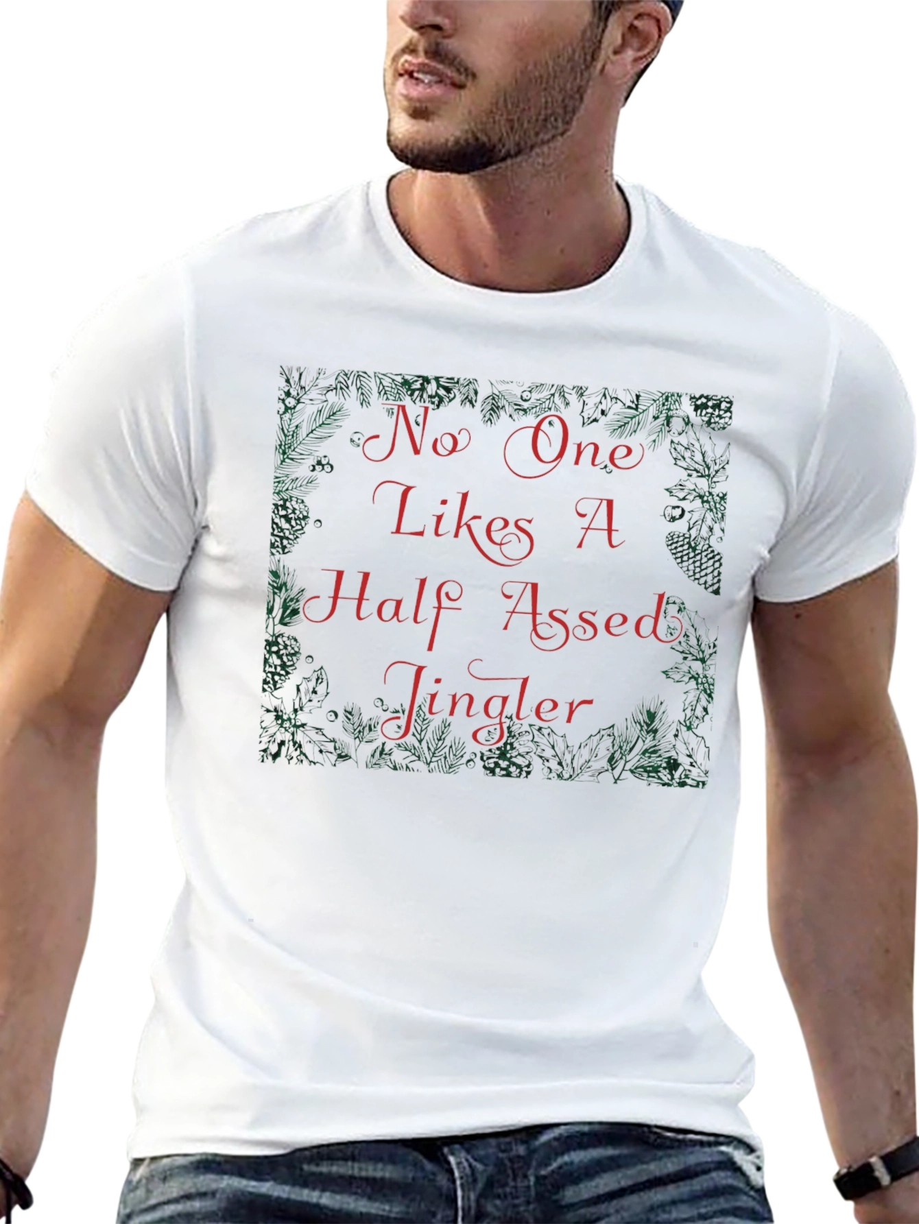 Funny Christmas Half-Assed Jingler Graphic Tee