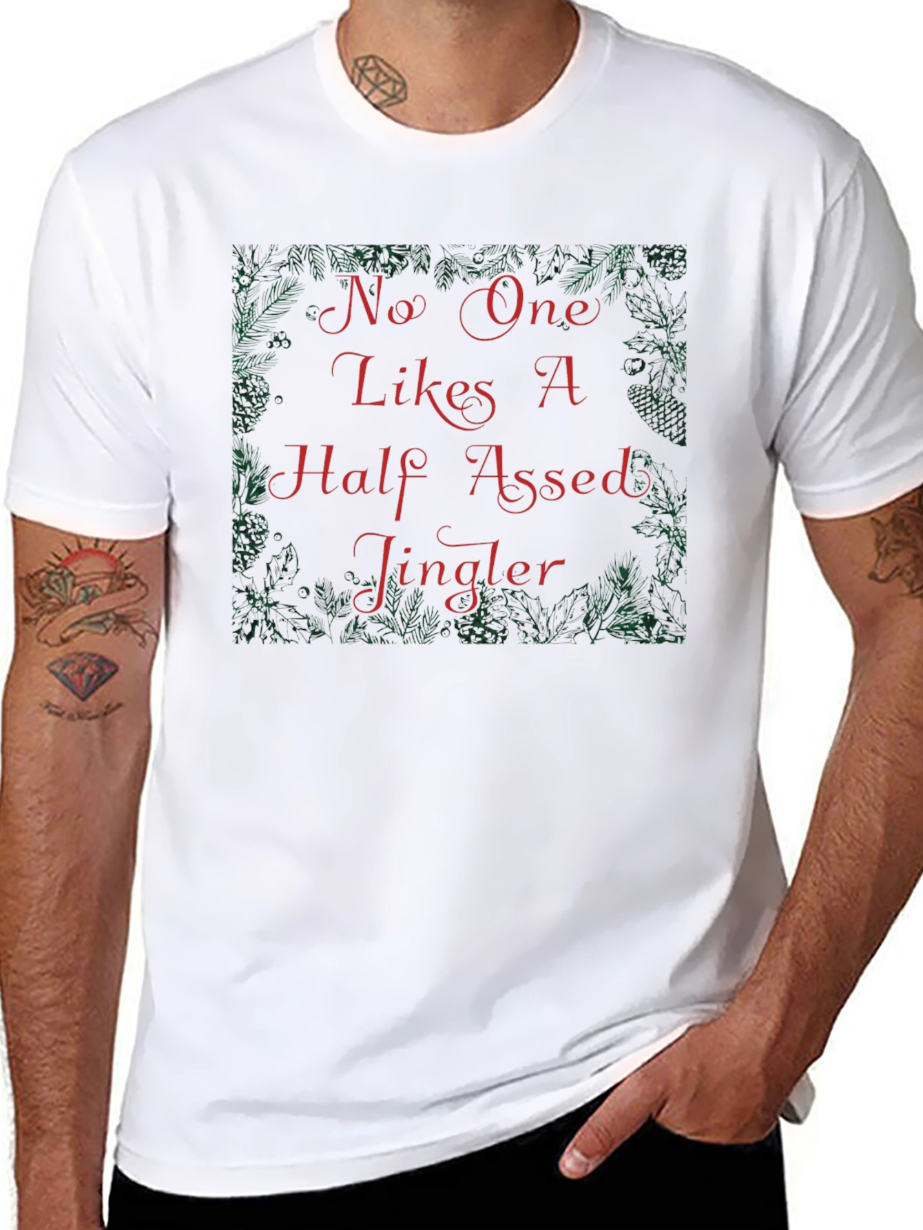 Funny Christmas Half-Assed Jingler Graphic Tee