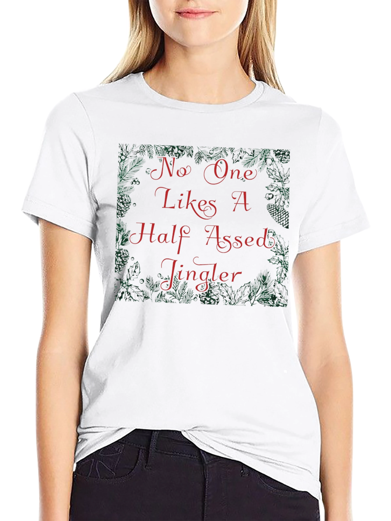 Funny Christmas Half-Assed Jingler Graphic Tee