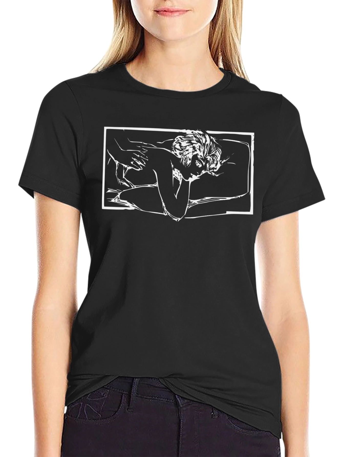Abstract Art Graphic Print Black T-Shirt