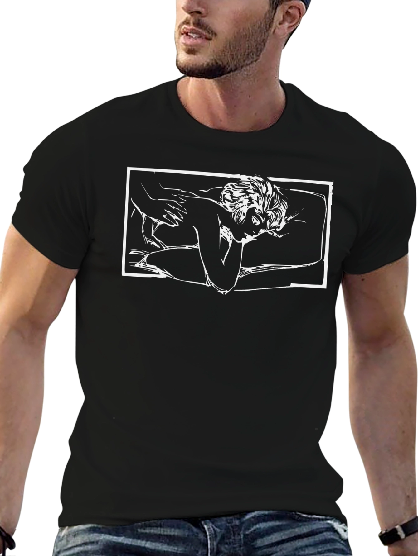 Abstract Art Graphic Print Black T-Shirt
