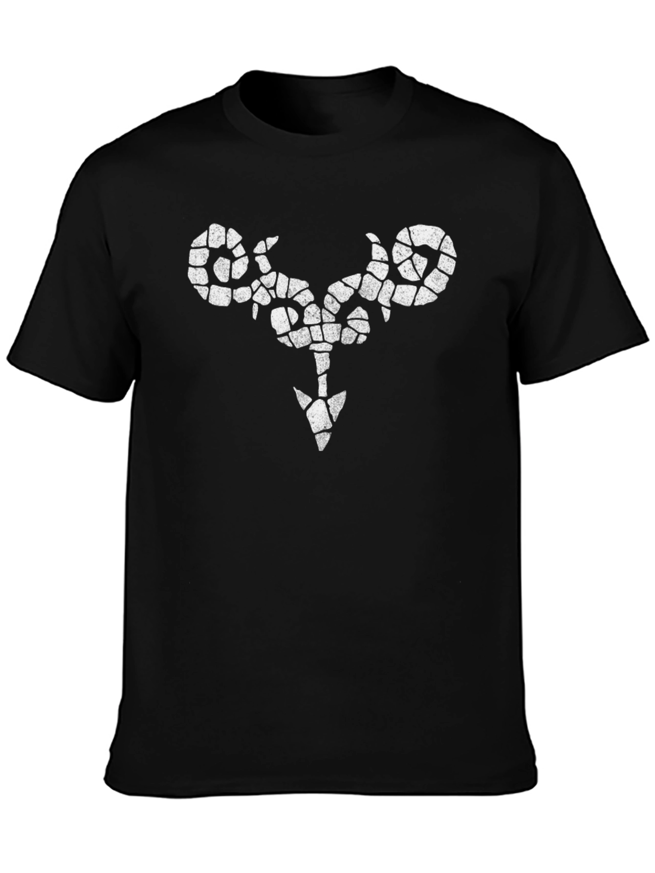 Black T-Shirt with Distressed Graphic Arrow Design