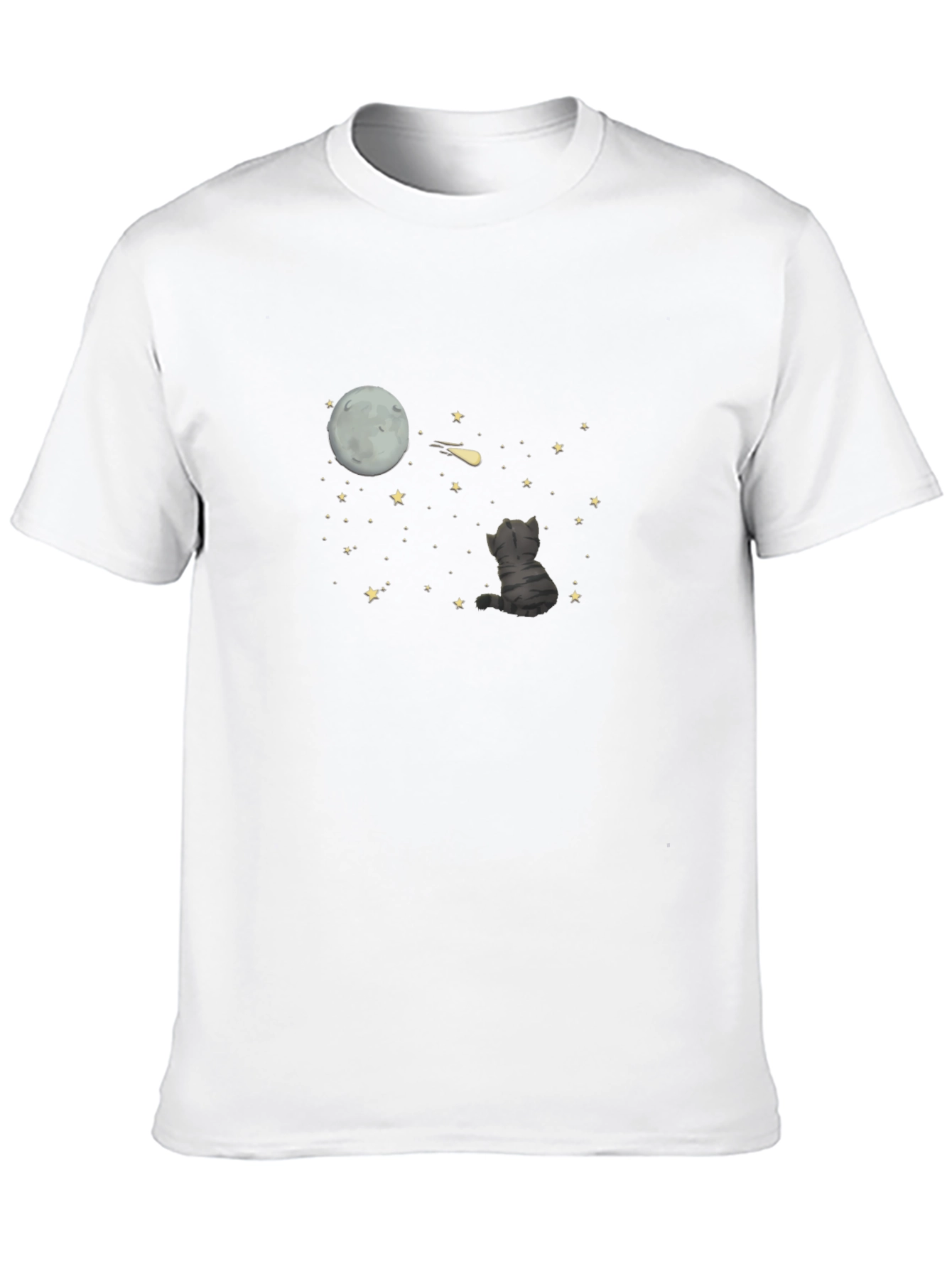Cat Moon Starry Night Graphic Tee