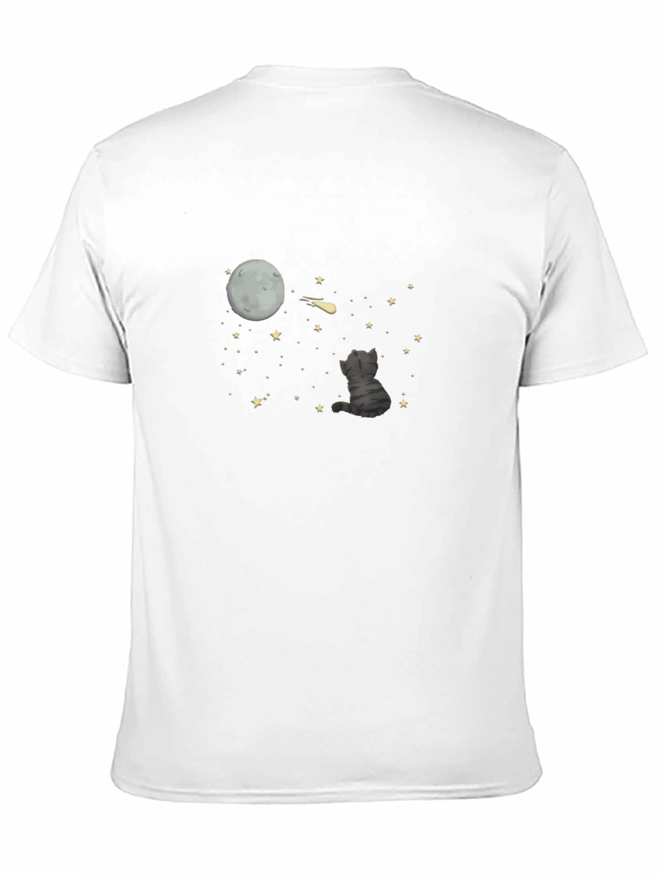 Cat Moon Starry Night Graphic Tee