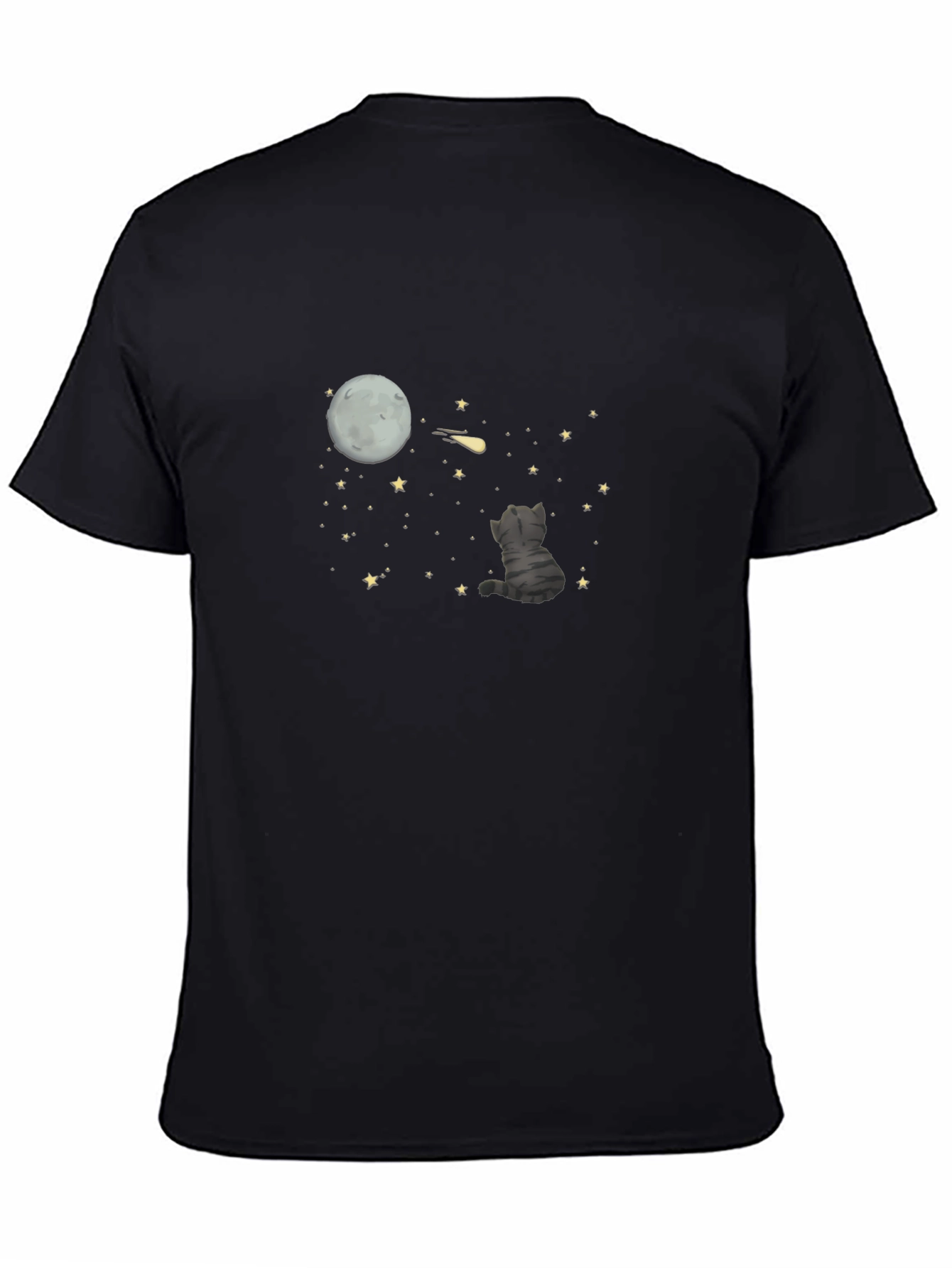 Cat Moon Starry Night Graphic Tee