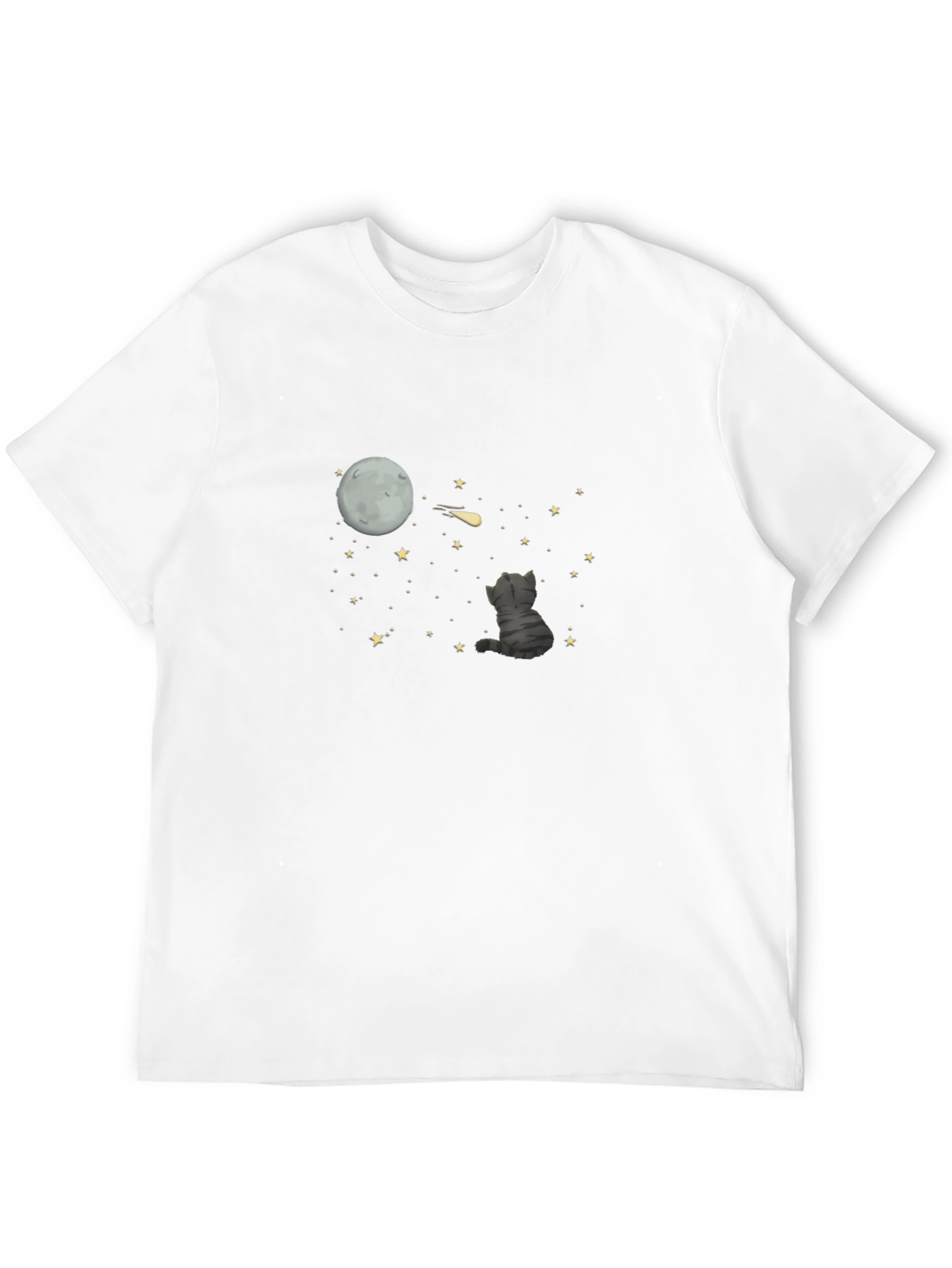 Cat Moon Starry Night Graphic Tee
