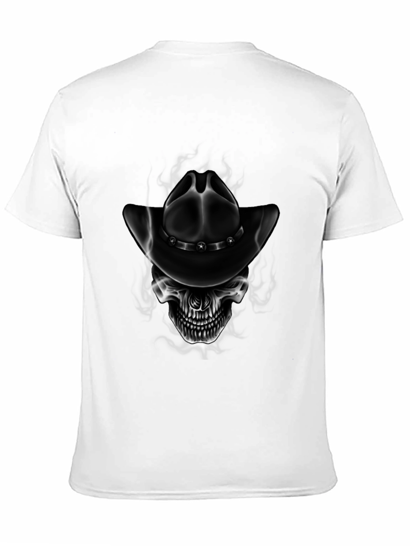 Skull Cowboy Hat Graphic Tee - Black