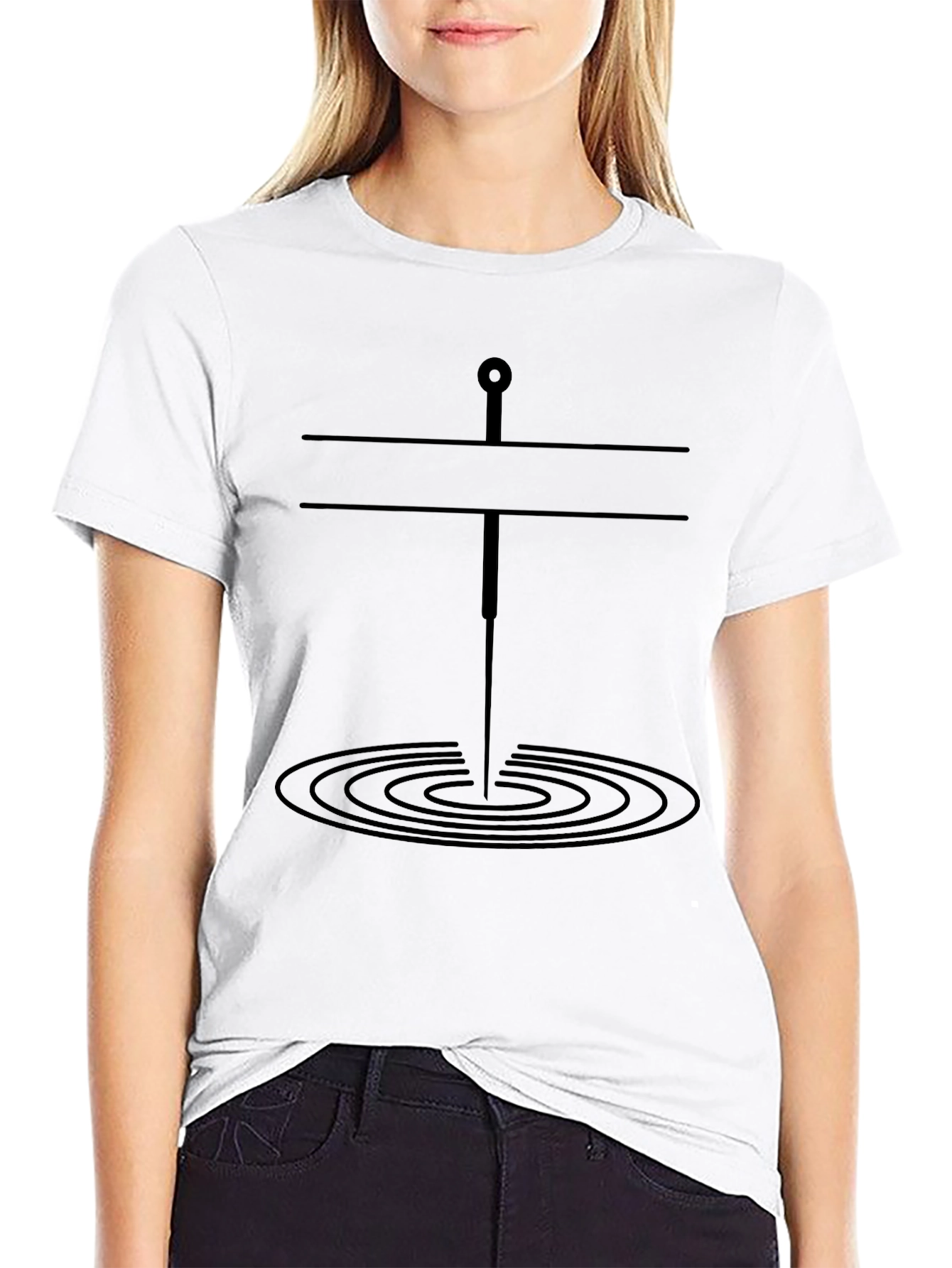 Mens Black Tee with Unique Graphic Design