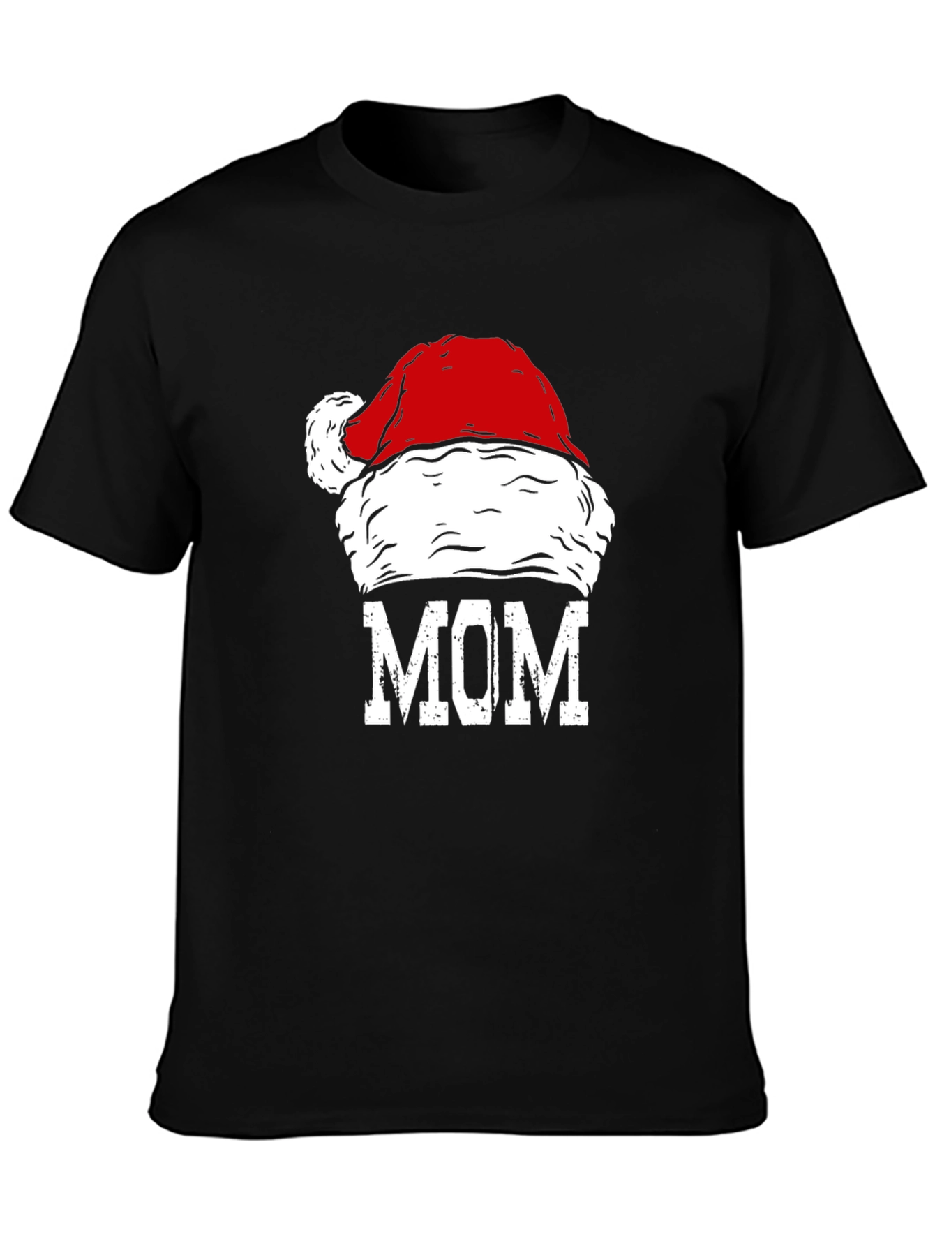Mom Santa Hat Graphic T-Shirt