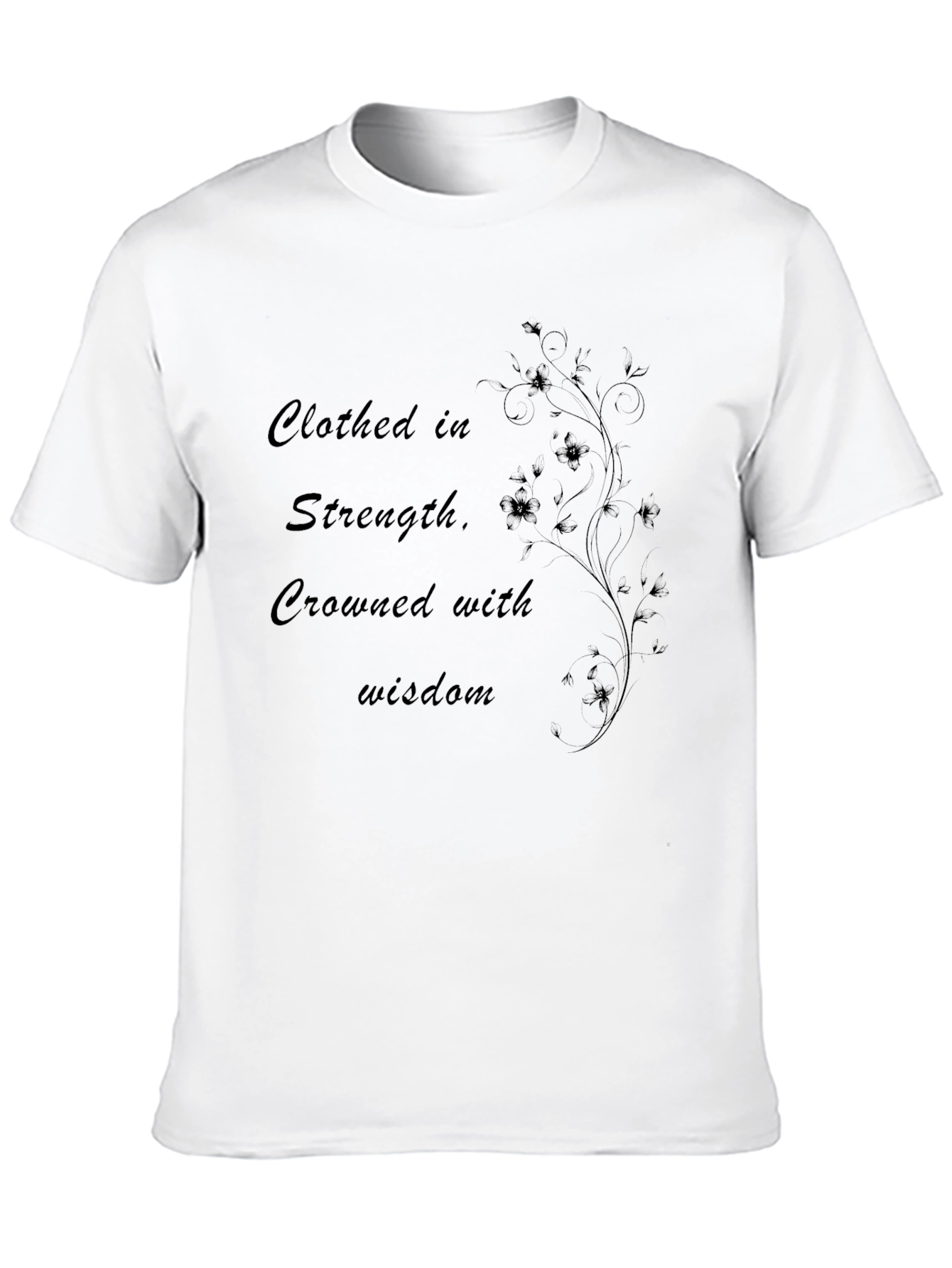 Clothed in Strength Tee - Floral Design