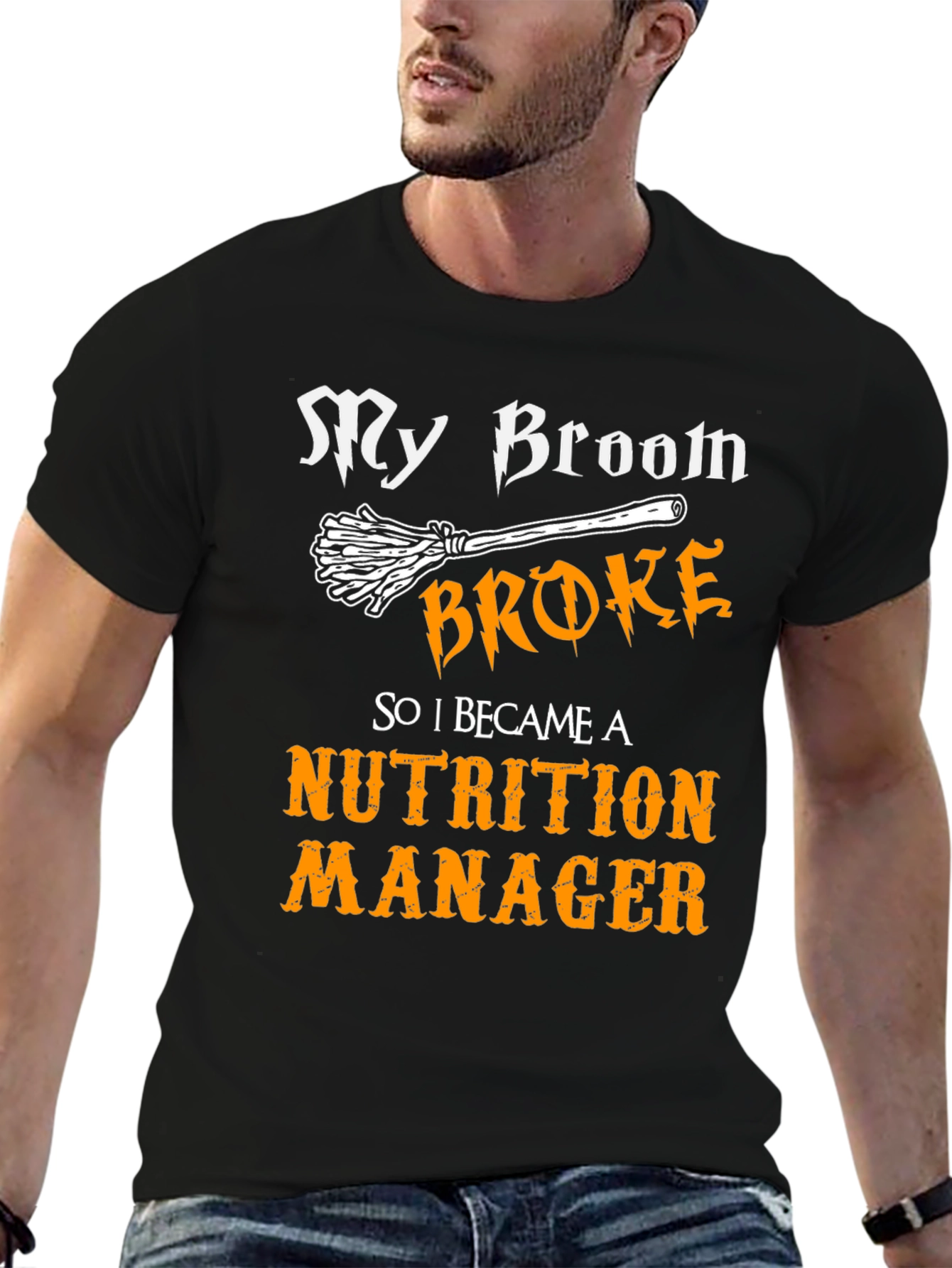 Nutrition Manager T-Shirt - My Broom Broke Halloween Tee