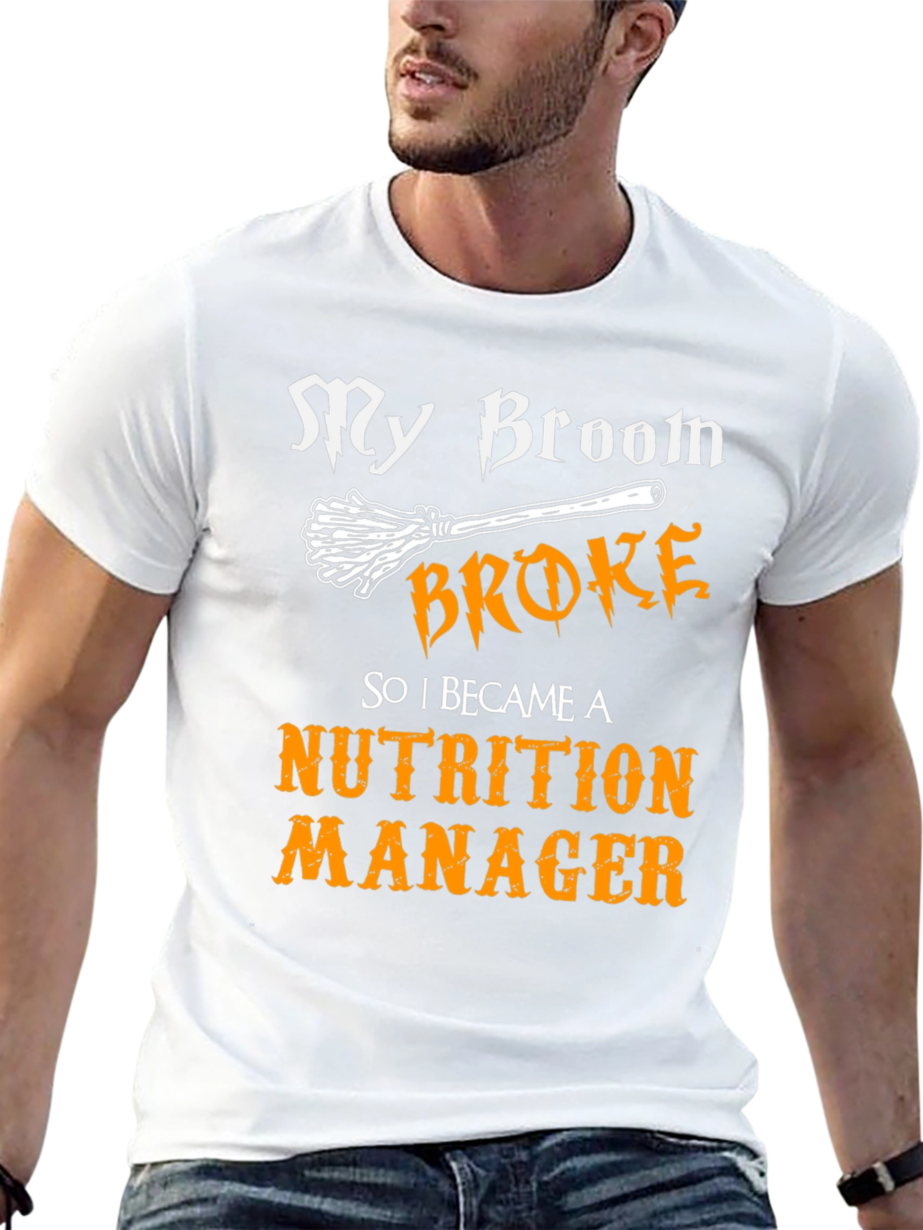 Nutrition Manager T-Shirt - My Broom Broke Halloween Tee
