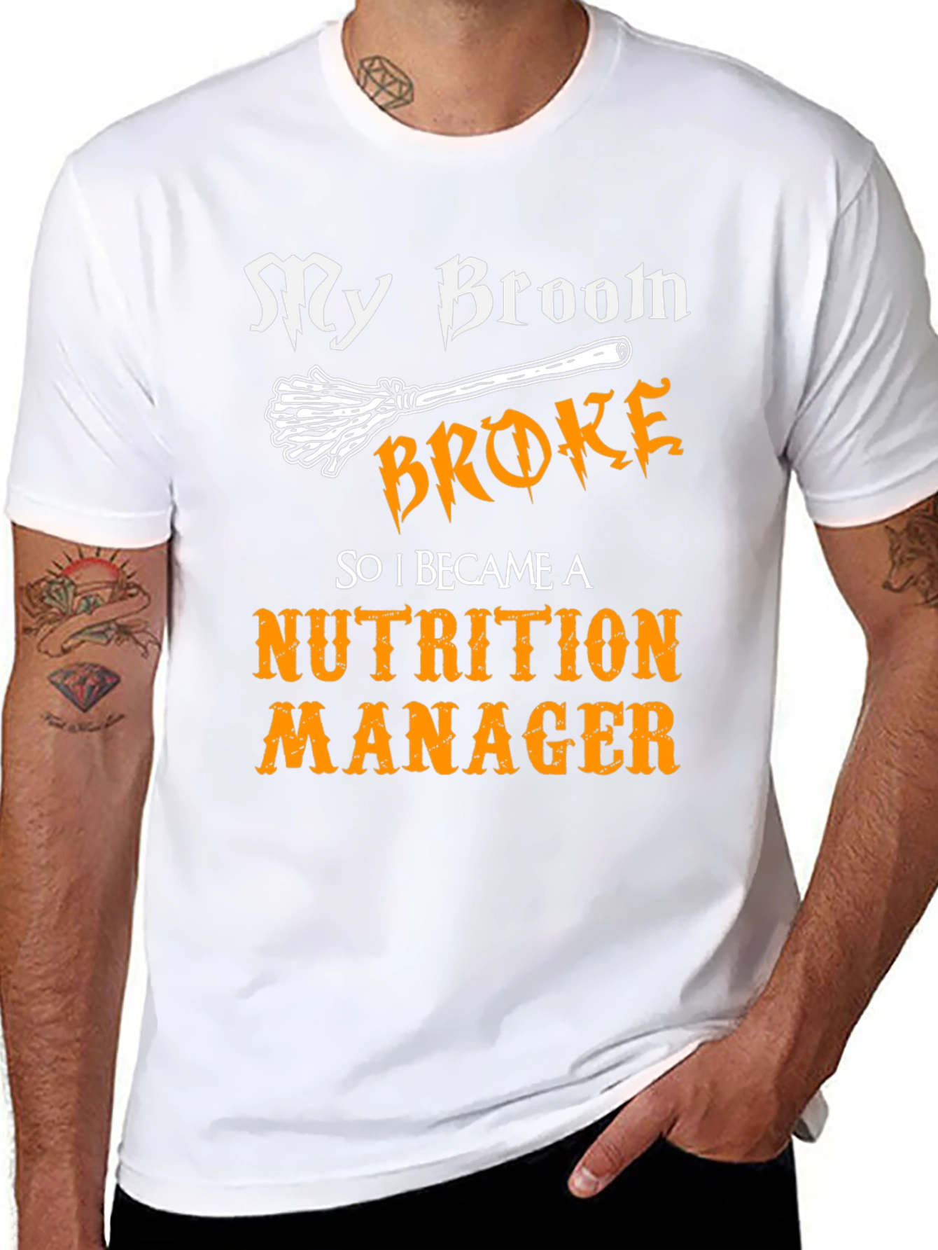 Nutrition Manager T-Shirt - My Broom Broke Halloween Tee