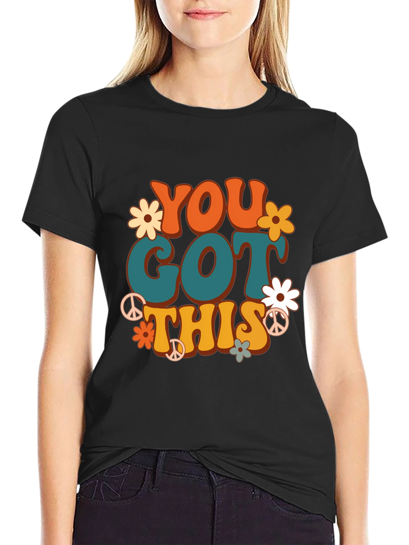 You Got This Retro Graphic Tee - Black
