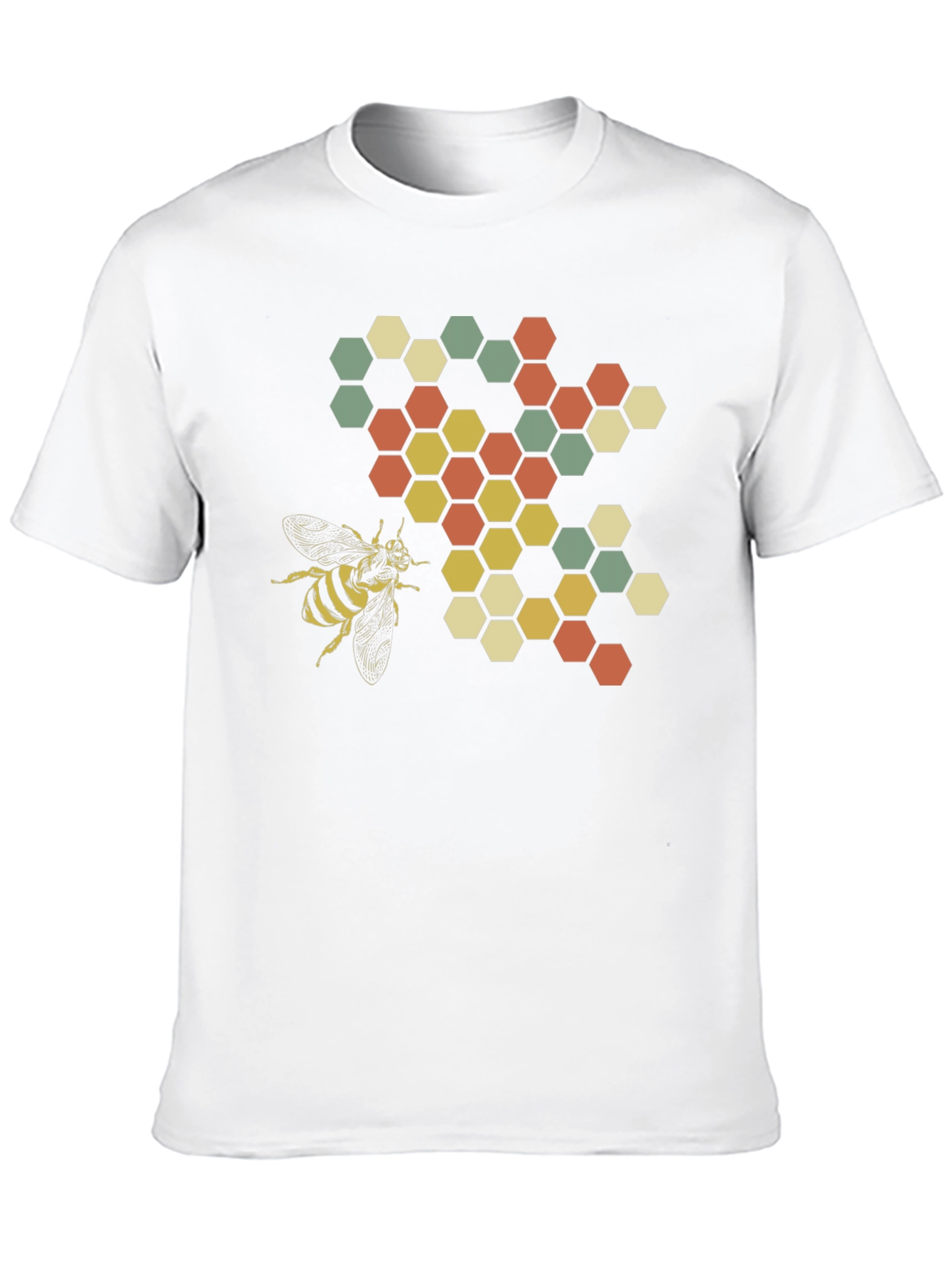 Honeycomb Bee Graphic Tee - Black