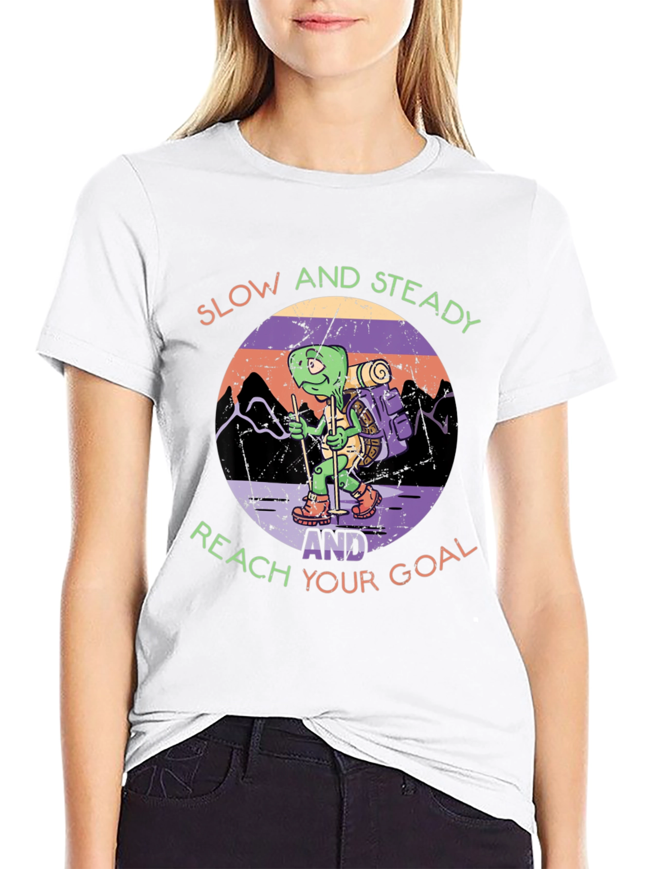 Slow and Steady Turtle Hiking Graphic Tee