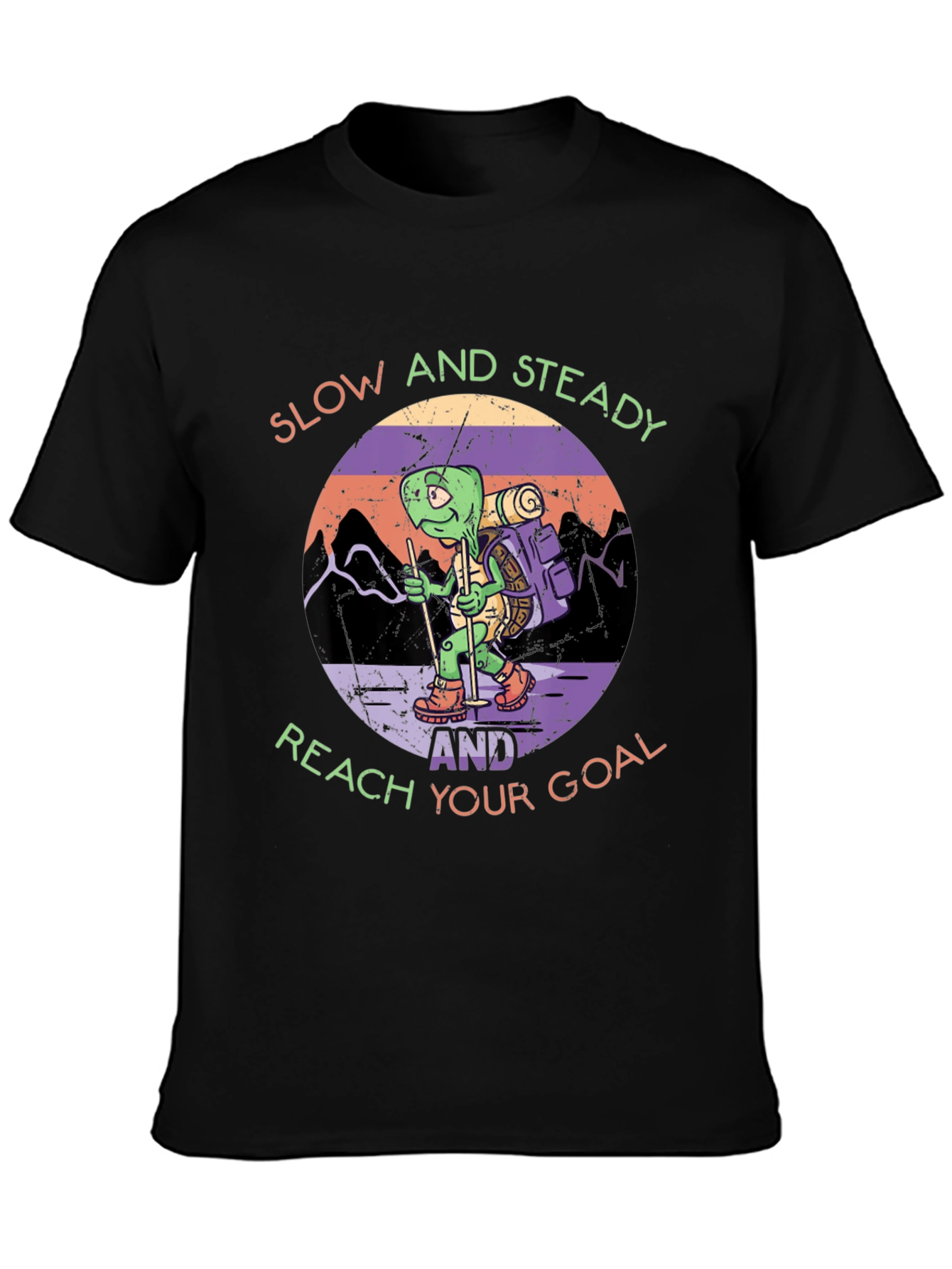 Slow and Steady Turtle Hiking Graphic Tee