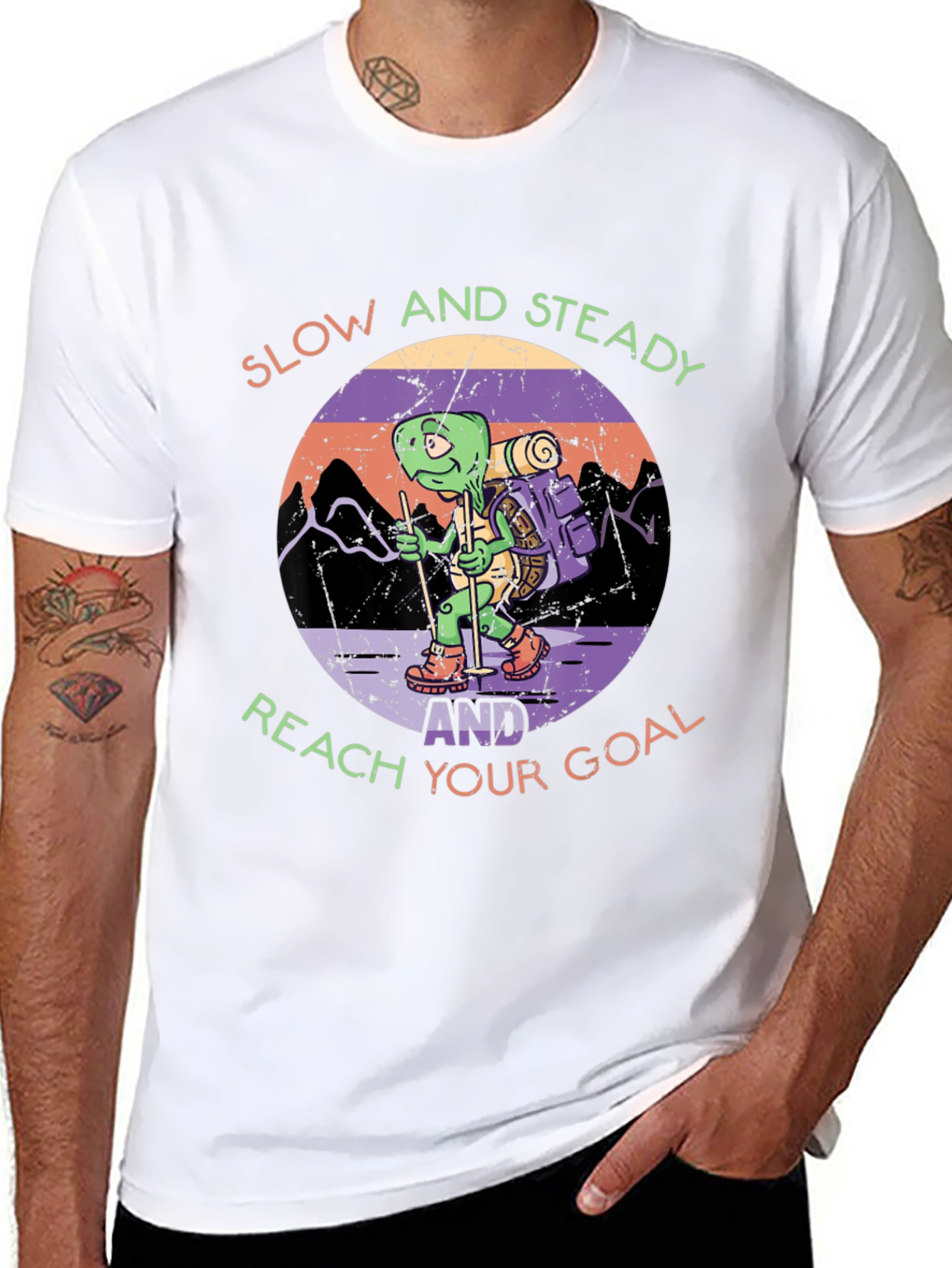 Slow and Steady Turtle Hiking Graphic Tee