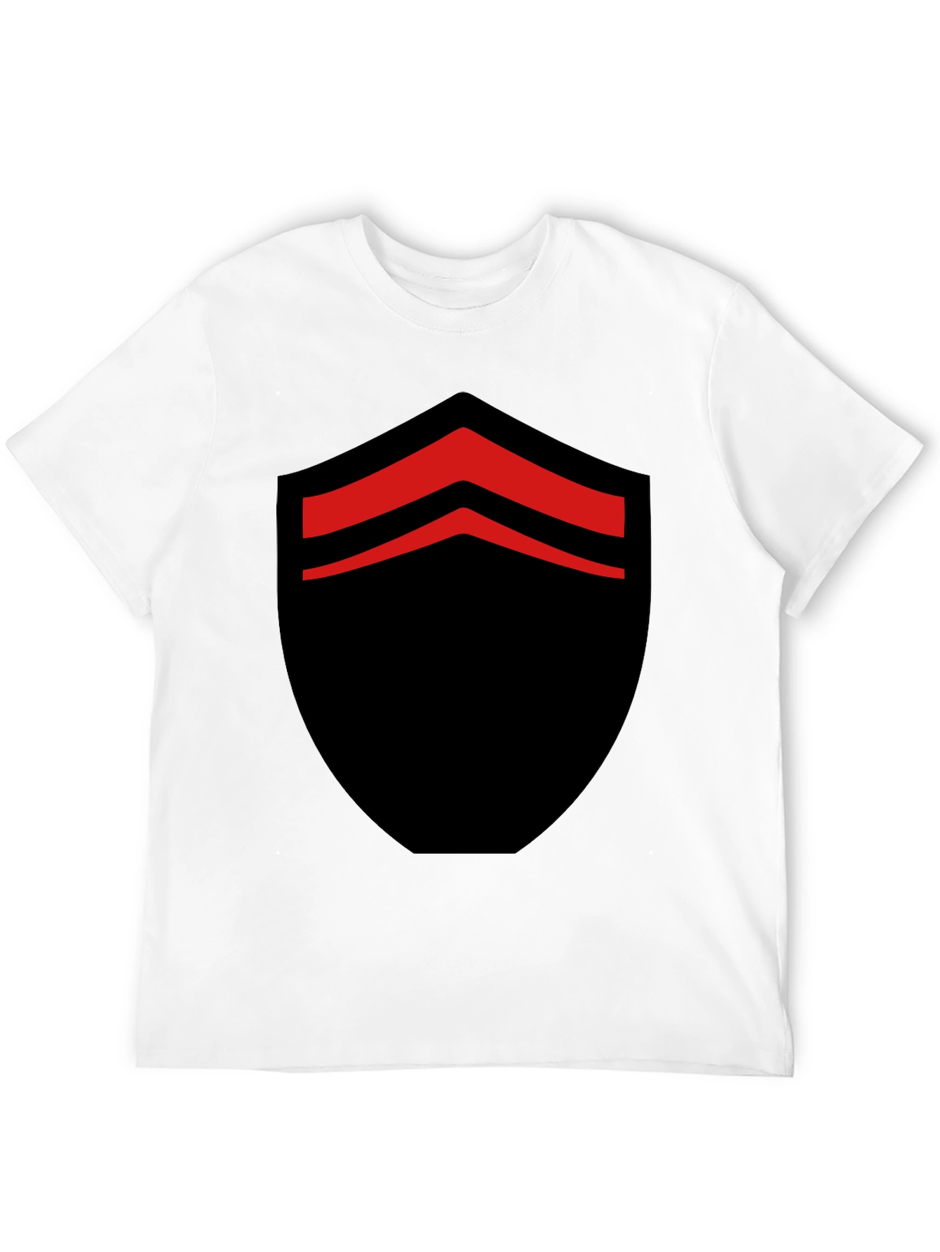 Bold Black T-Shirt with Red Chevron Design